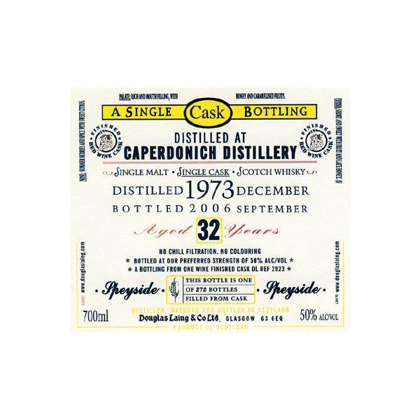 Caperdonich Old Malt Cask 1973 32 Years Single Malt Whisky
