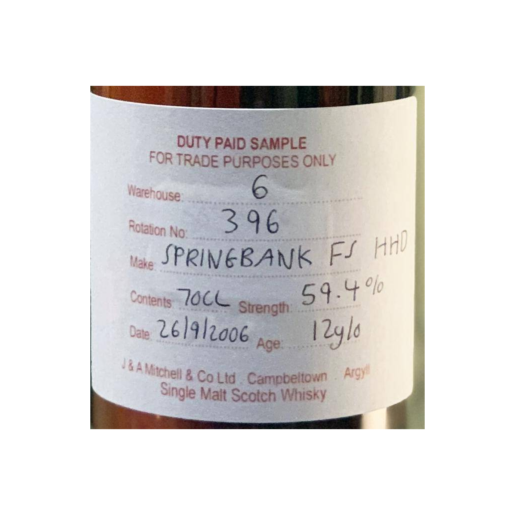 Springbank Duty Paid Sample - For Trade Purposes Only 2006 12 Years Single Malt Whisky