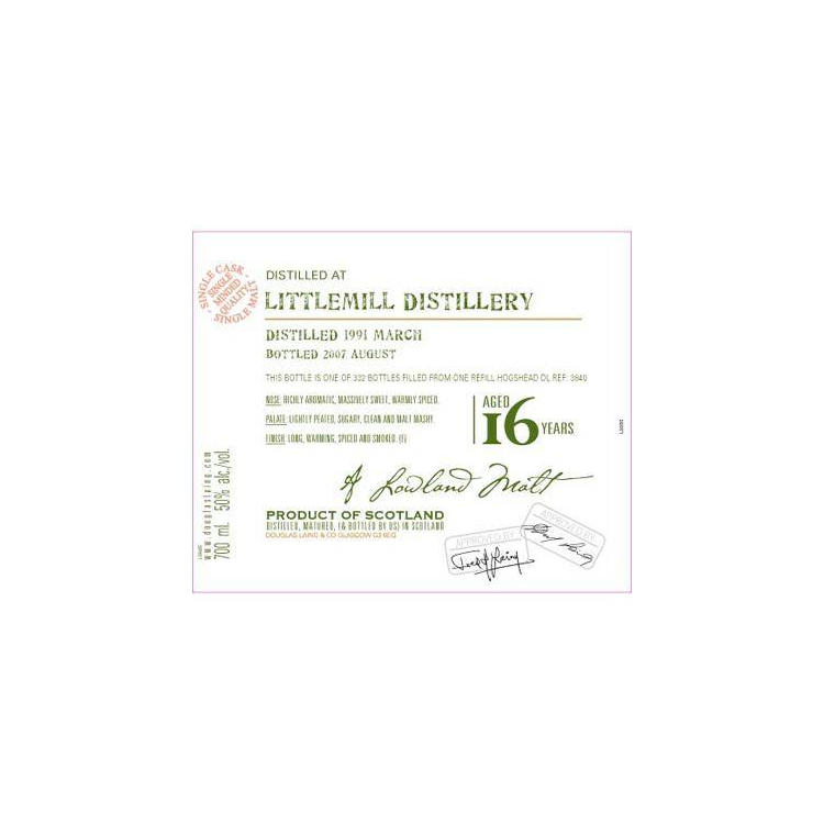 Littlemill Old Malt Cask 1991 16 Years Single Malt Whisky 2