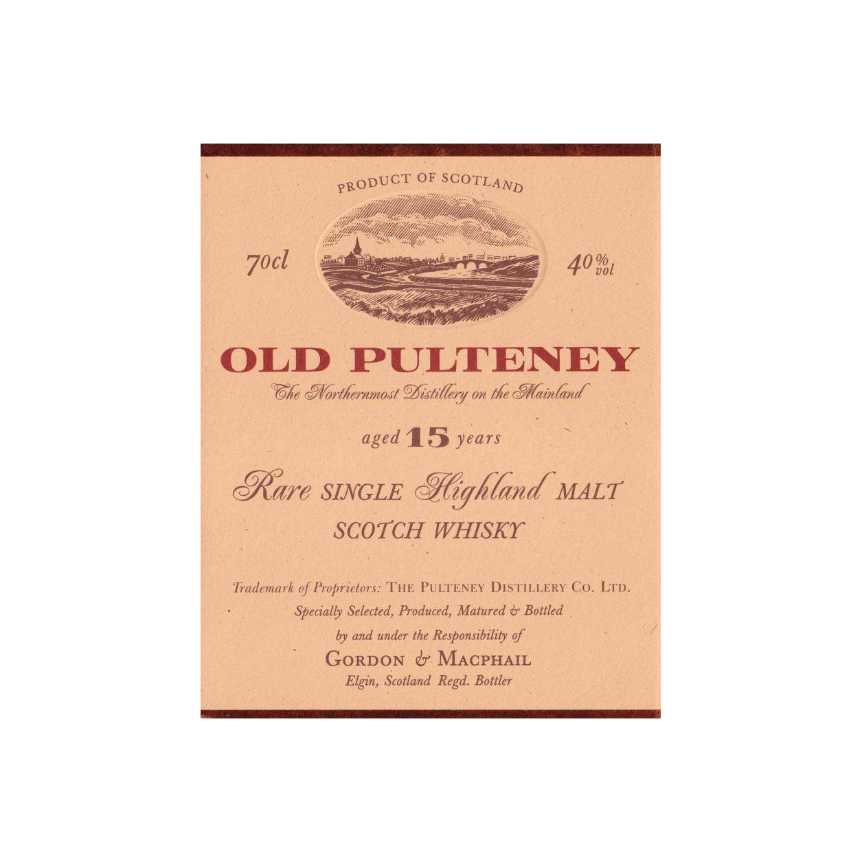 Old Pulteney Licensed Bottling 15 Years Single Malt Whisky 2