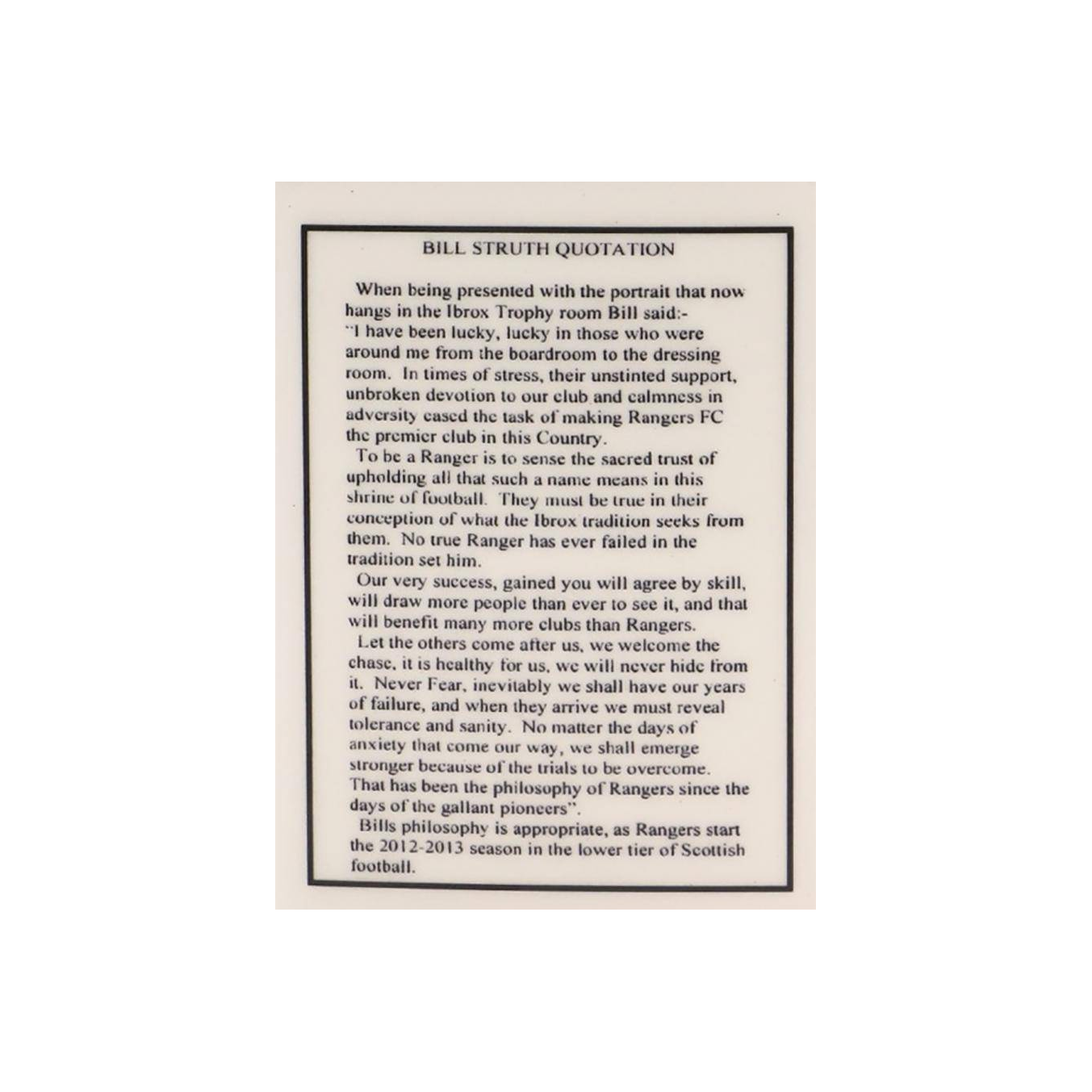 Pointers Bill Struth Quotation 3
