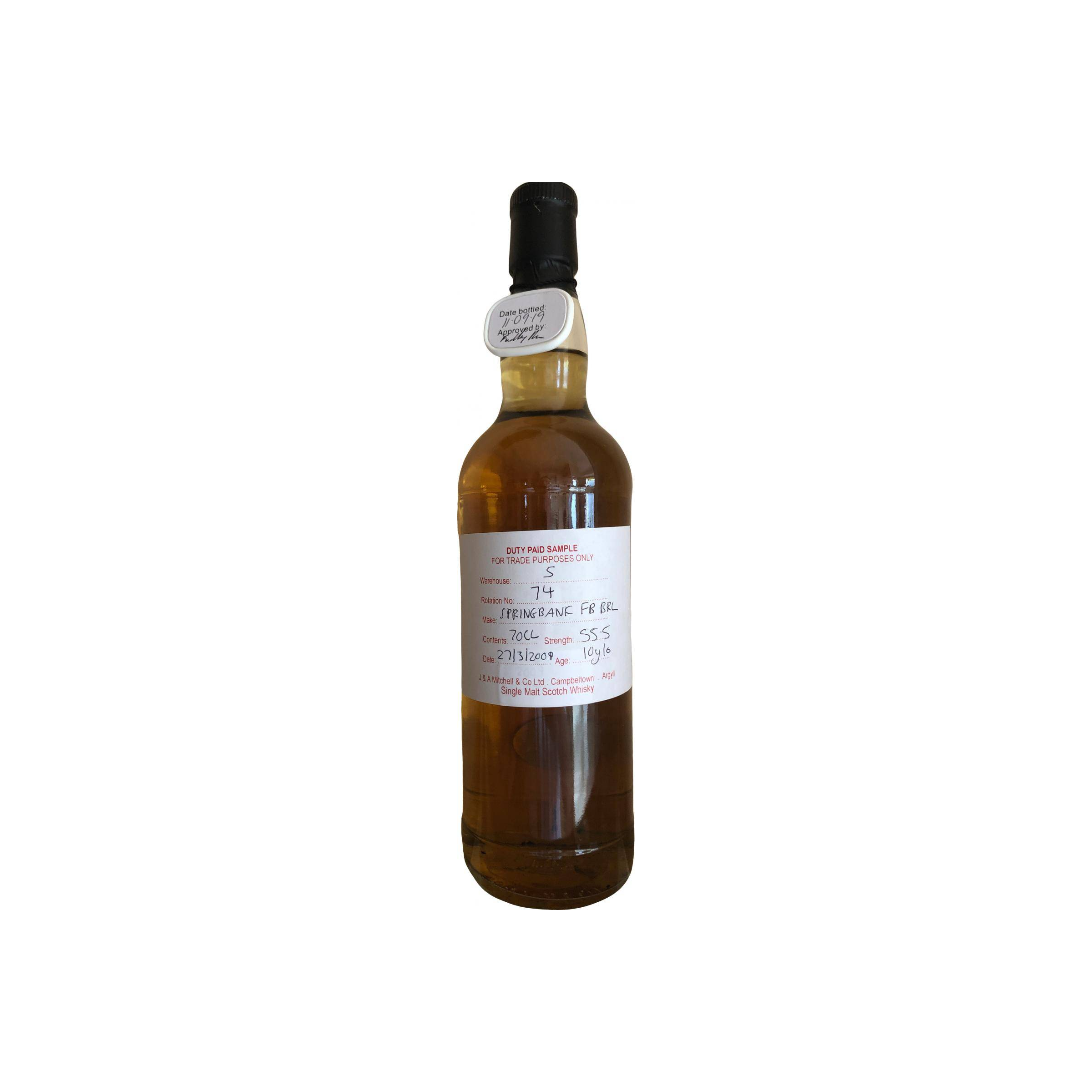 Springbank Duty Paid Sample - For Trade Purposes Only 2009 10 Years Single Malt Whisky 2