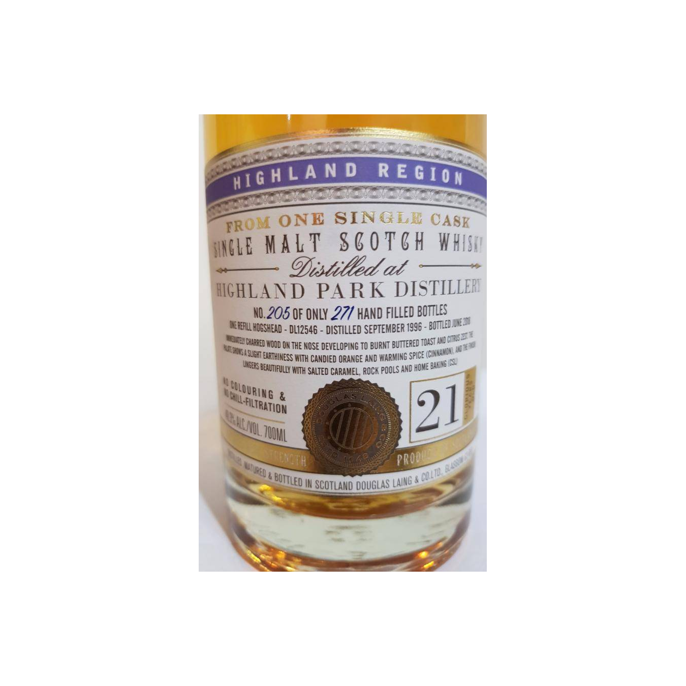 Highland Park 1996 21 Years Single Malt Whisky 3