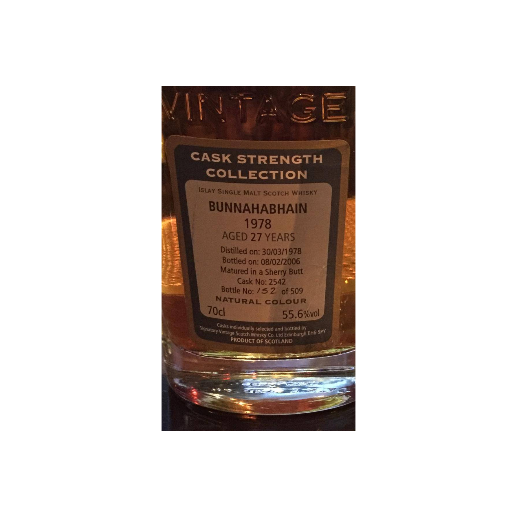 Bunnahabhain Cask Strength Collection 1978 27 Years Single Malt Whisky