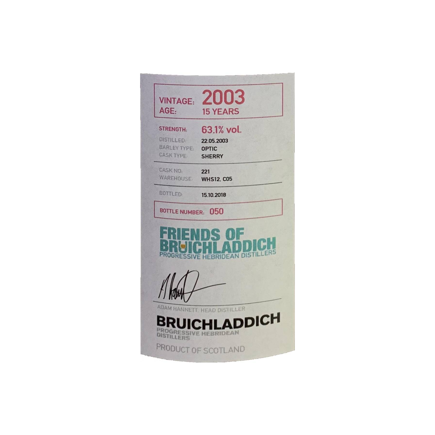 Bruichladdich 2003 15 Years Single Malt Whisky 2