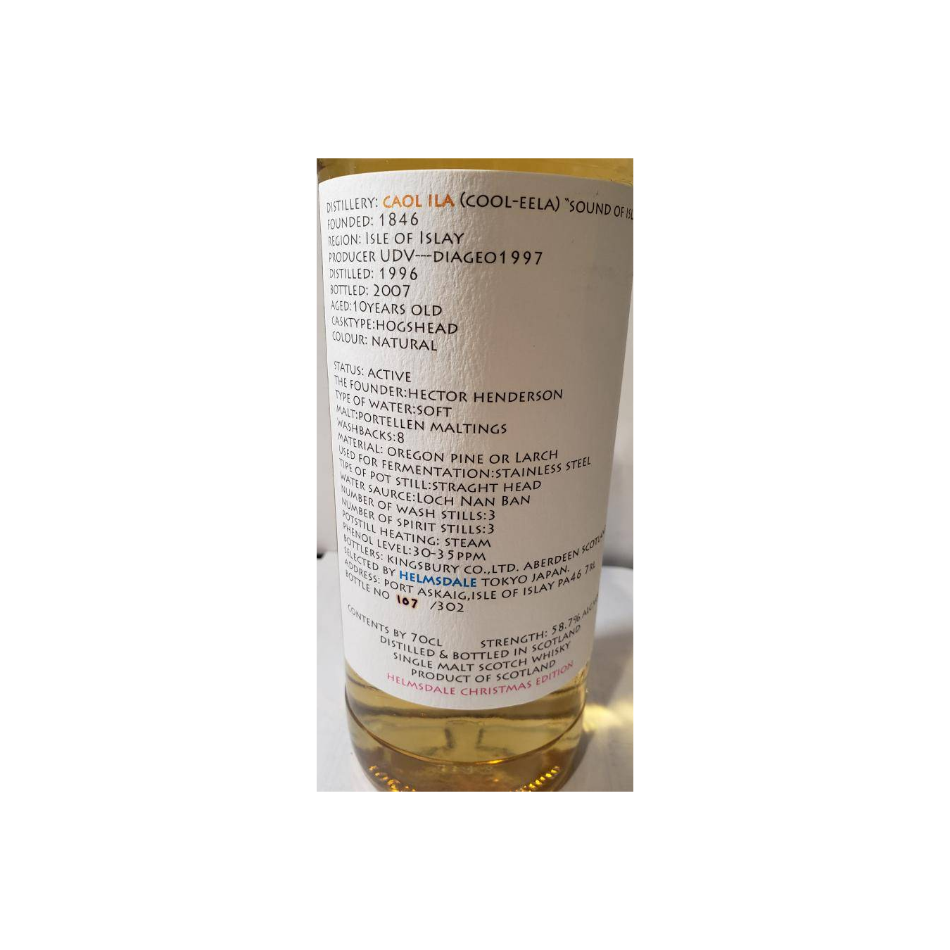 Caol Ila 1996 10 Years Single Malt Whisky 2