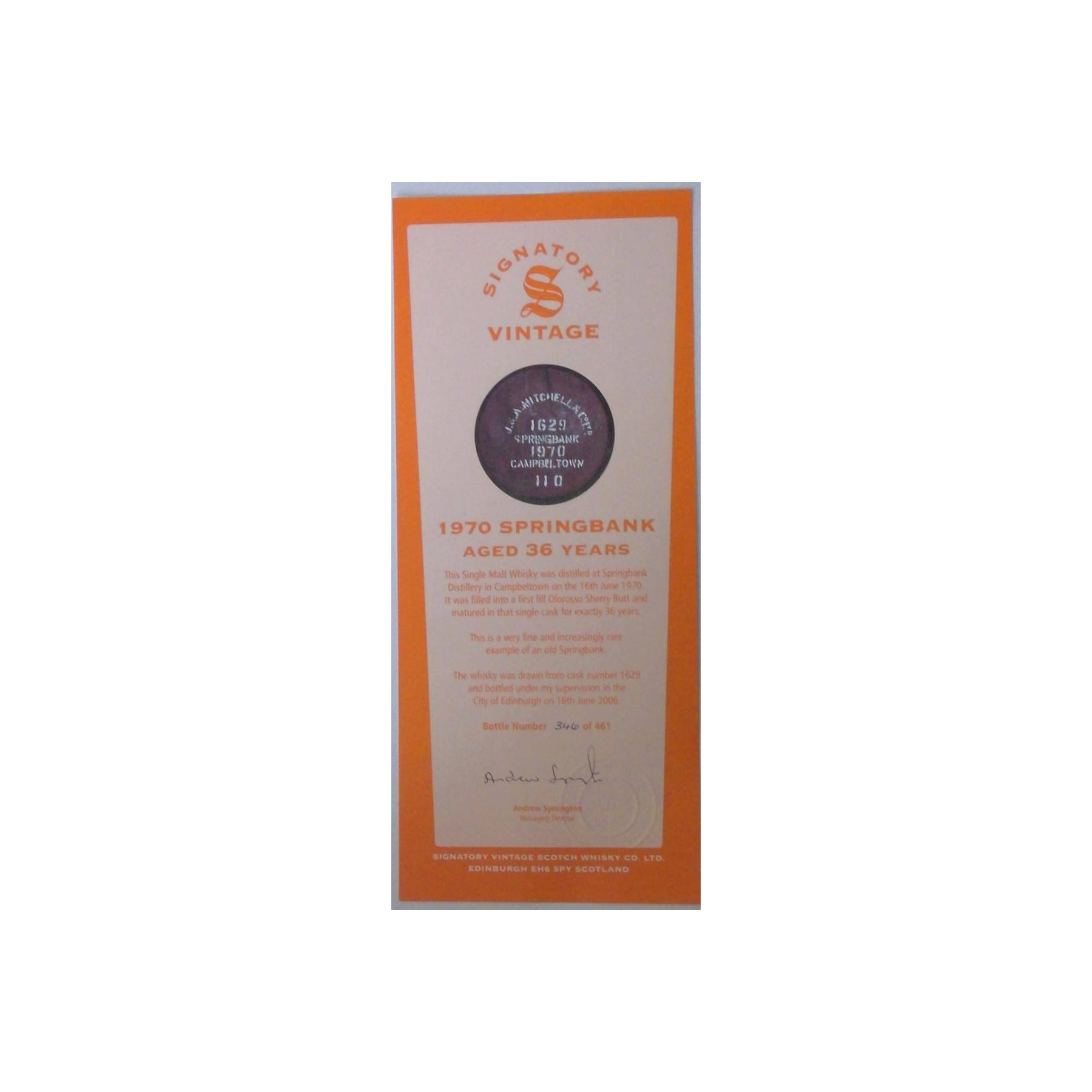 Springbank Cask Strength Collection 1970 36 Years Single Malt Whisky 3