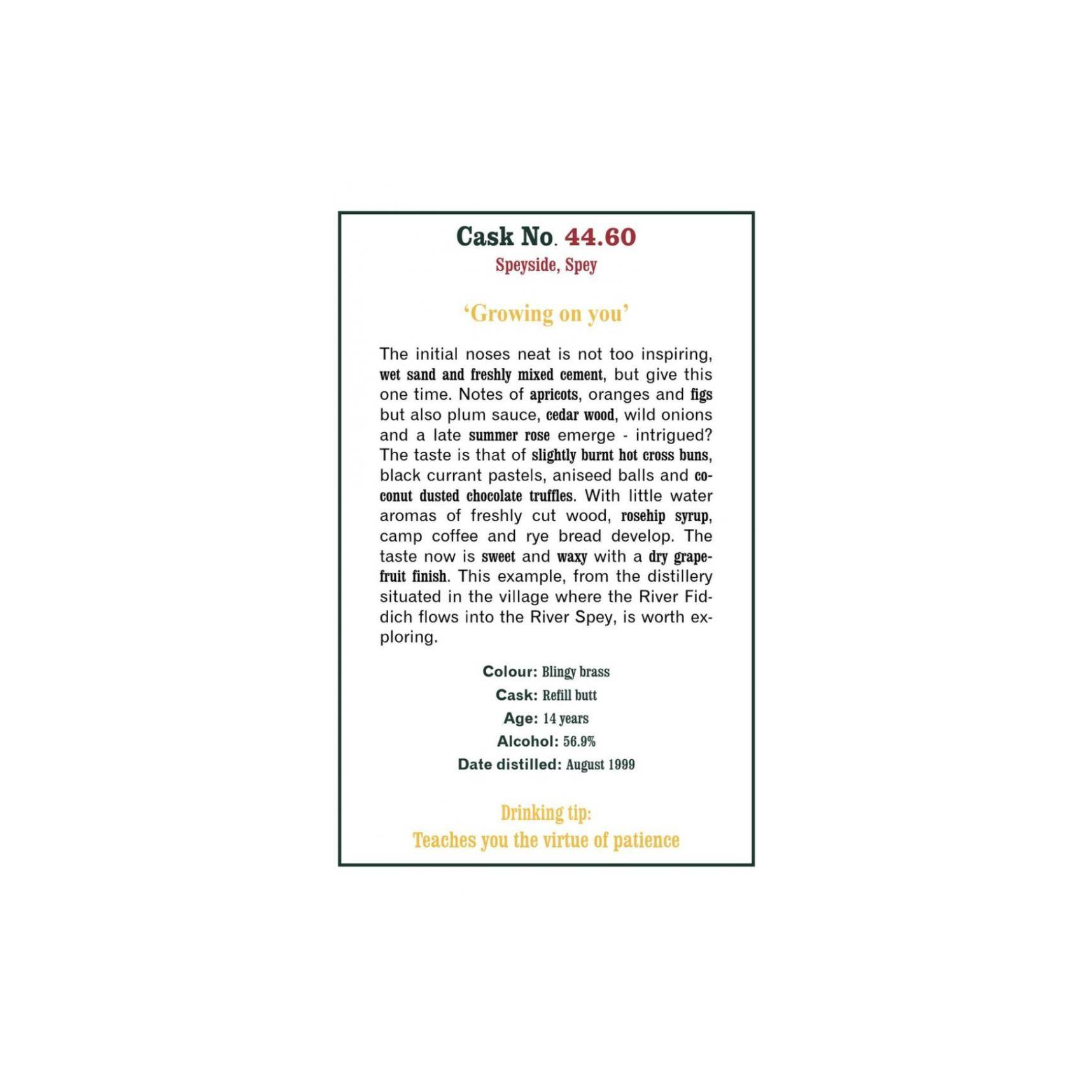 The Scotch Malt Whisky Society 1999 14 Years Single Malt Whisky