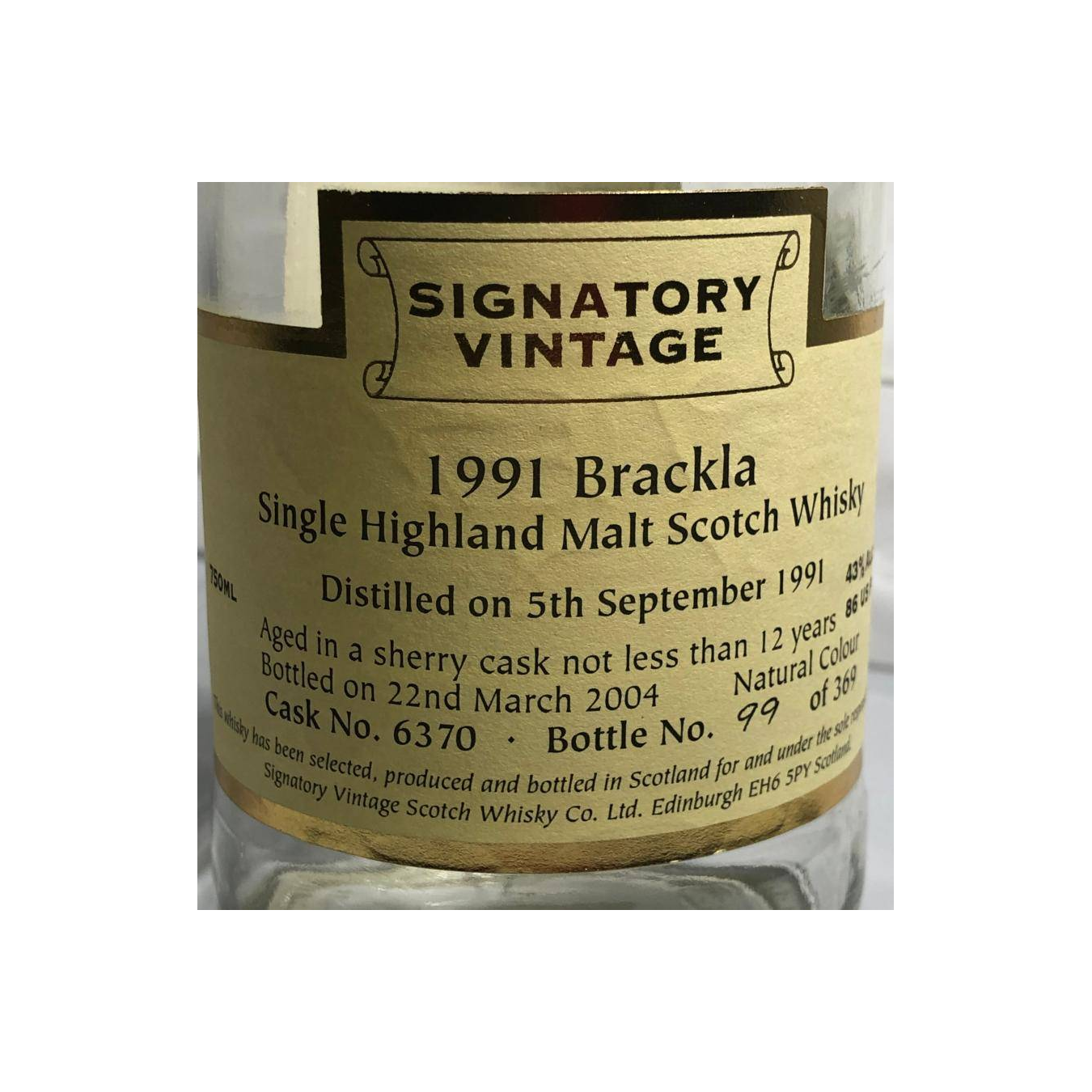 Royal Brackla 1991 12 Years Single Malt Whisky