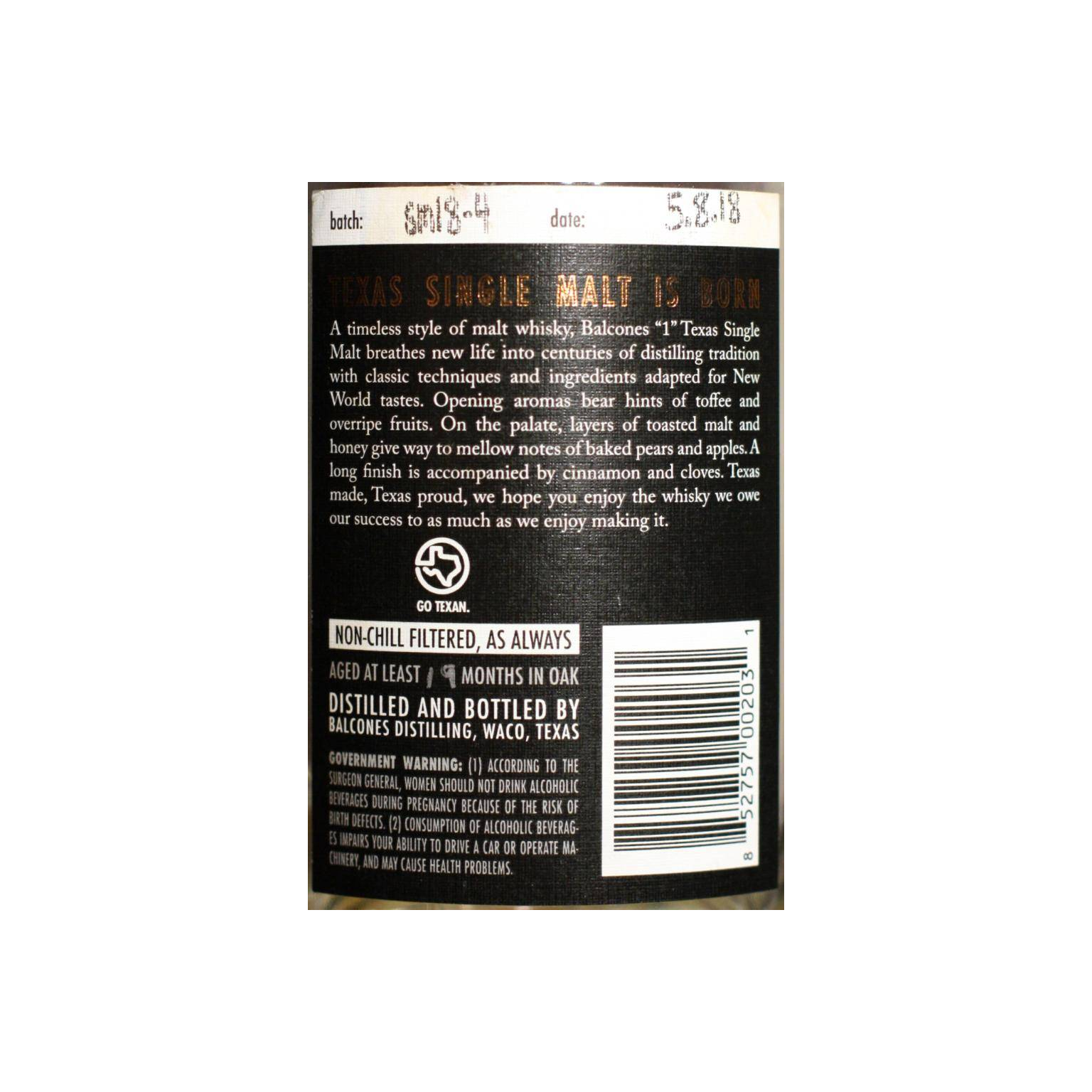 Balcones Single Malt Whisky 2
