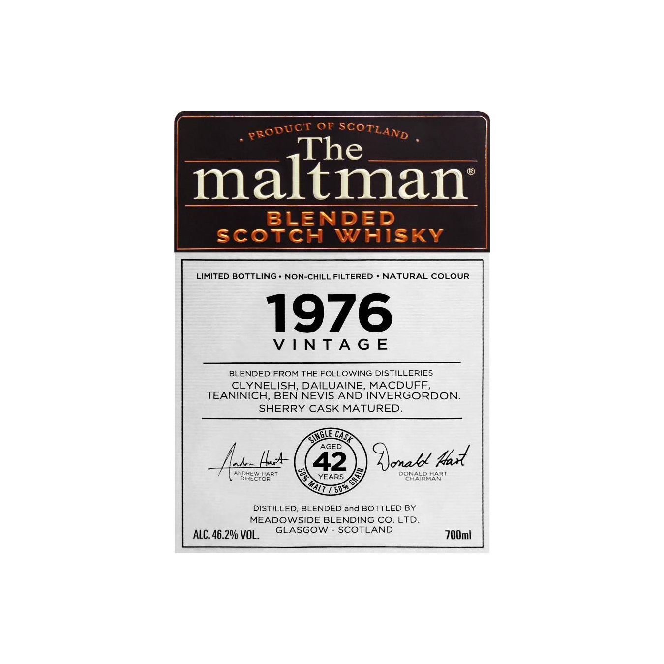 Meadowside Blending 1976 42 Years Blended Whisky 3