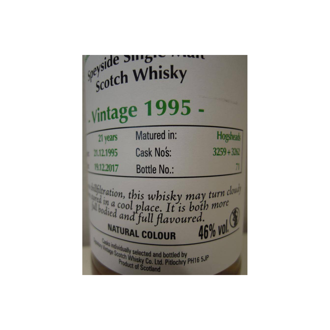 Glen Elgin The Un-Chillfiltered Collection 1995 21 Years Single Malt Whisky 2