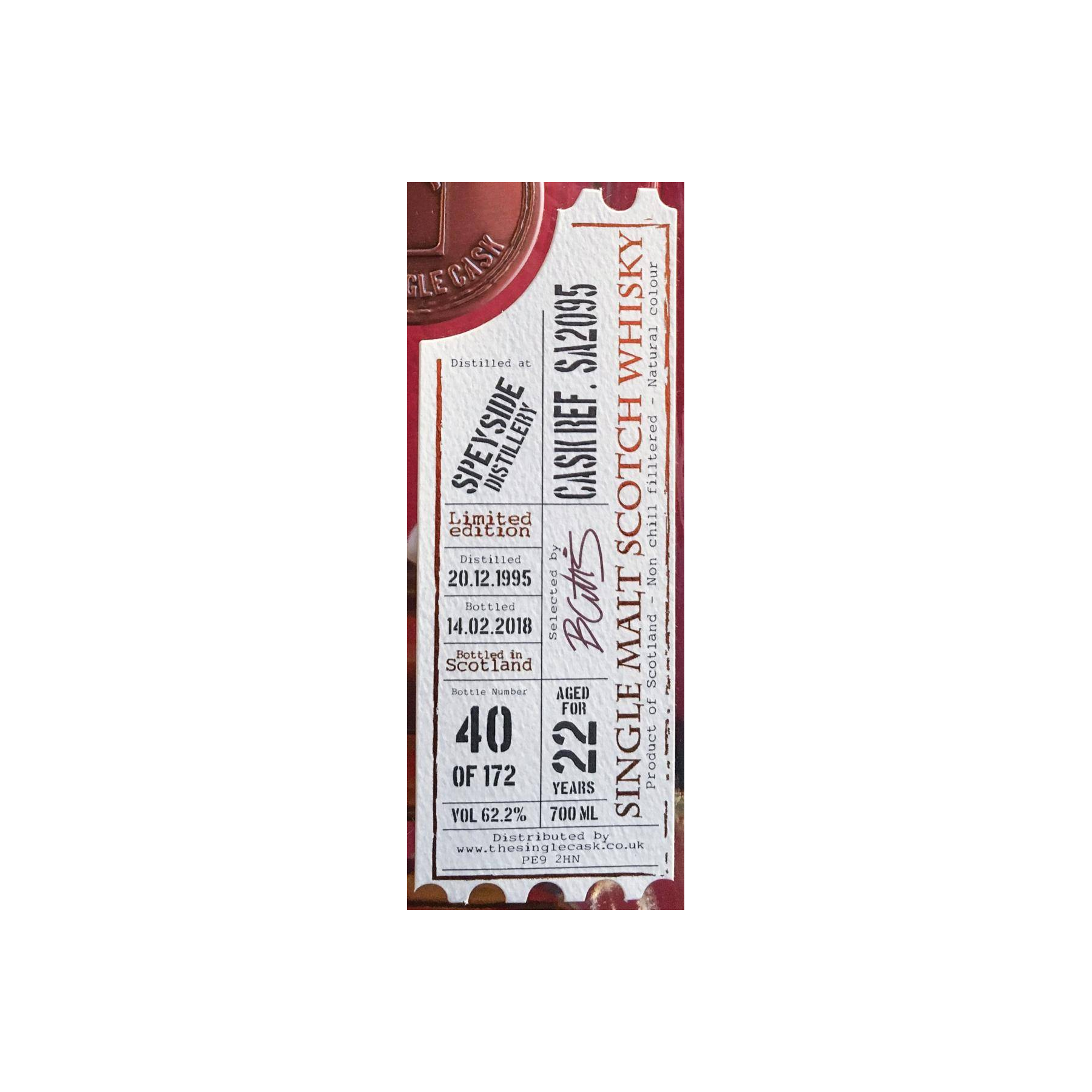 Spey 1995 22 Years Single Malt Whisky
