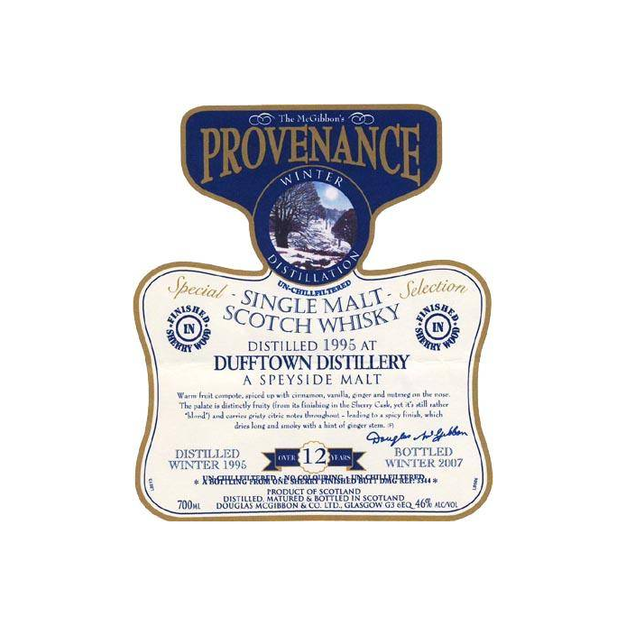 Dufftown McGibbon's Provenance 1995 12 Years Single Malt Whisky 2