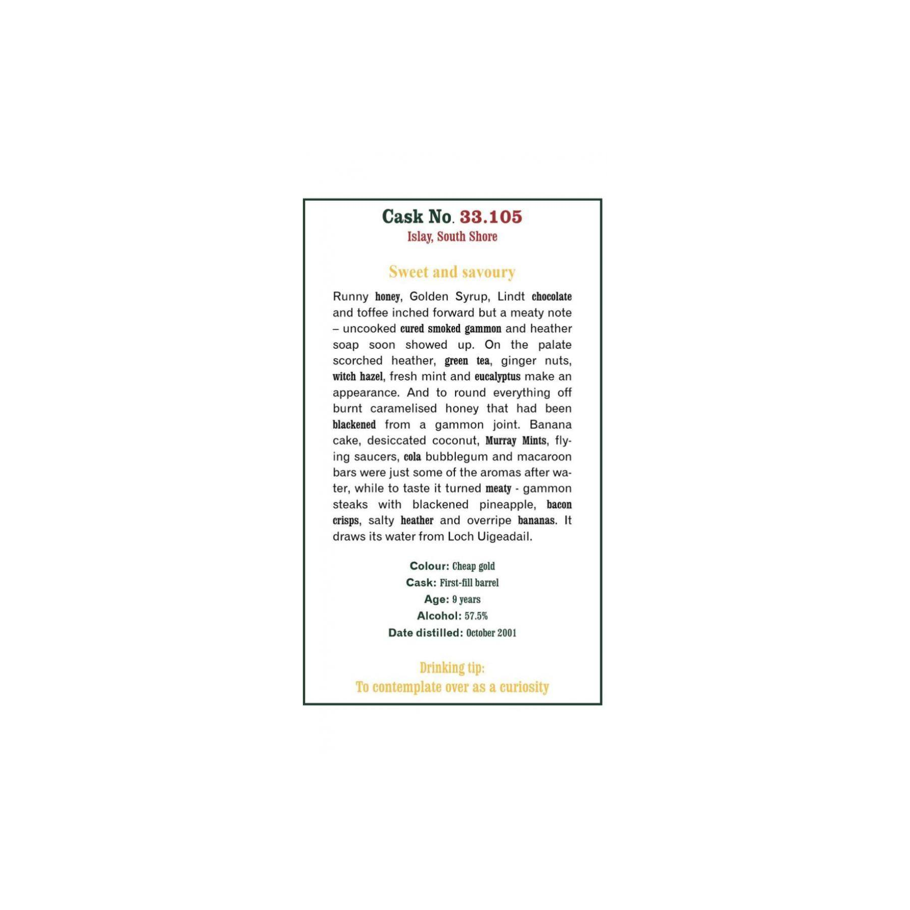 The Scotch Malt Whisky Society 2001 9 Years Single Malt Whisky