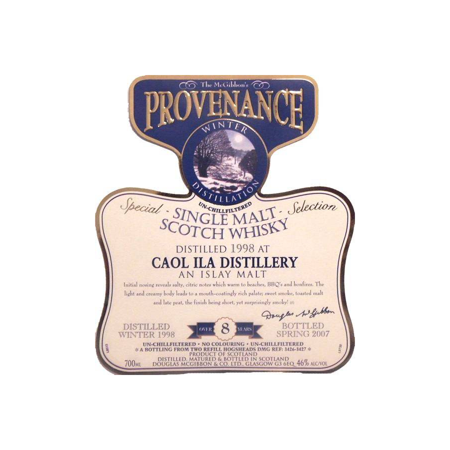 Caol Ila McGibbon's Provenance 1998 8 Years Single Malt Whisky
