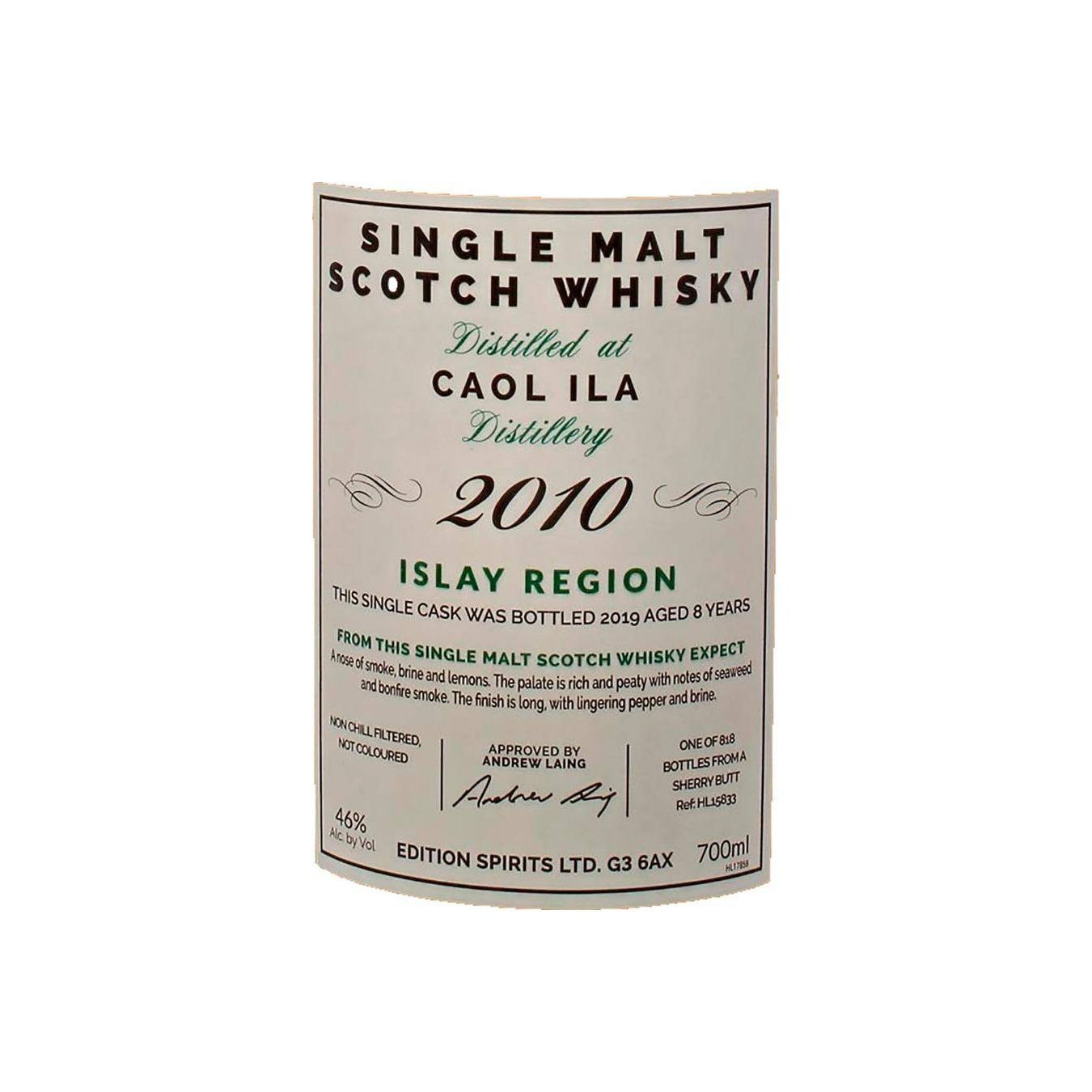 Caol Ila The First Editions 2010 8 Years Single Malt Whisky 3