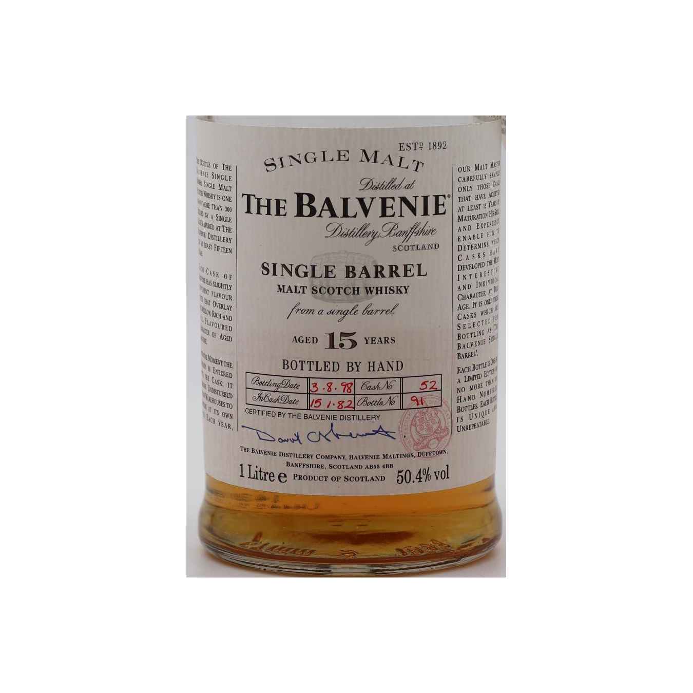 The Balvenie Single Cask 1982 15 Years Single Malt Whisky