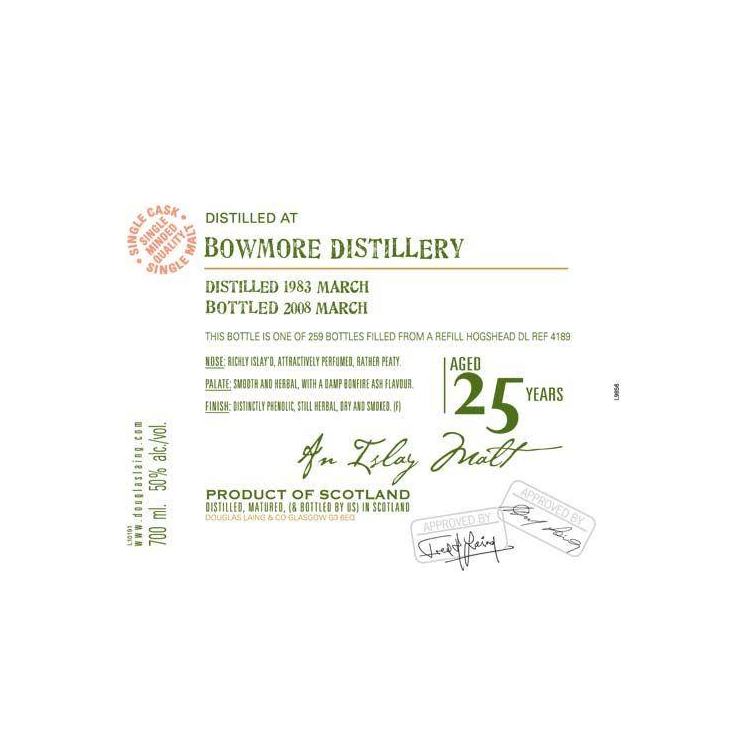 Bowmore Old Malt Cask 1983 25 Years Single Malt Whisky 2