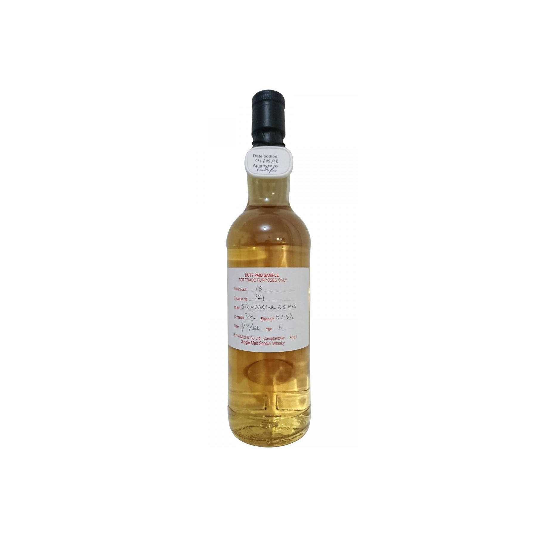 Springbank Duty Paid Sample - For Trade Purposes Only 2006 11 Years Single Malt Whisky