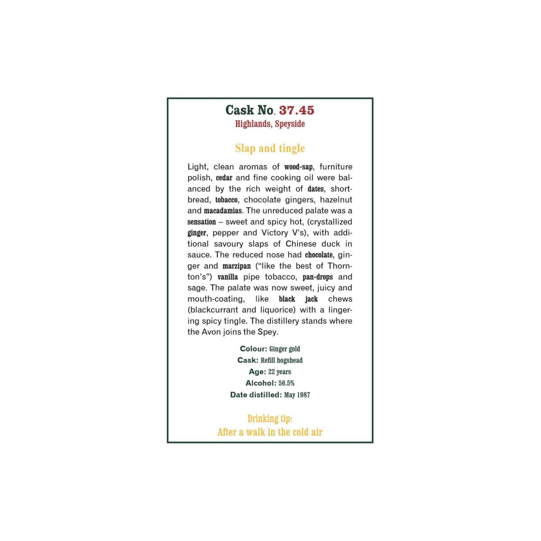 The Scotch Malt Whisky Society 1987 22 Years Single Malt Whisky