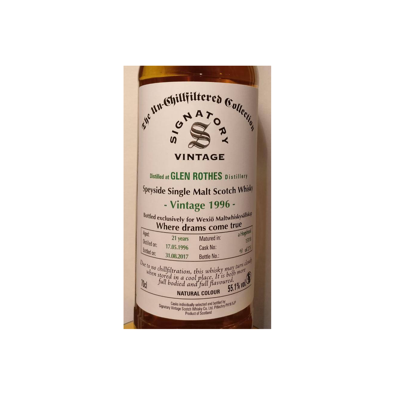 The Glenrothes The Un-Chillfiltered Collection 1996 21 Years Single Malt Whisky 2