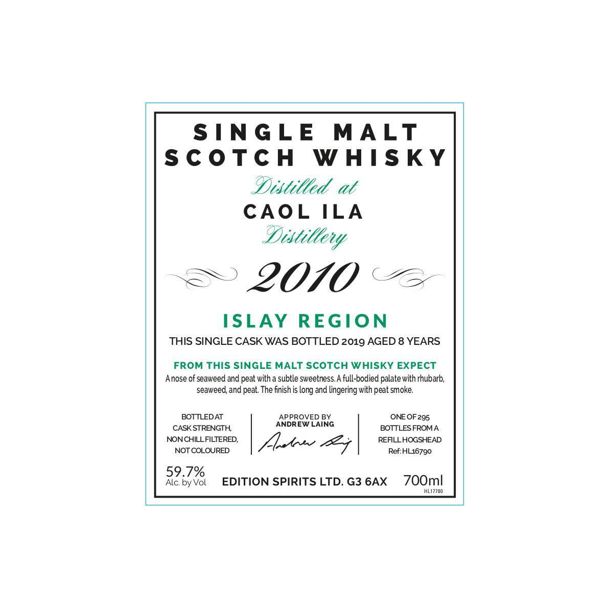 Caol Ila The First Editions 2010 8 Years Single Malt Whisky 3