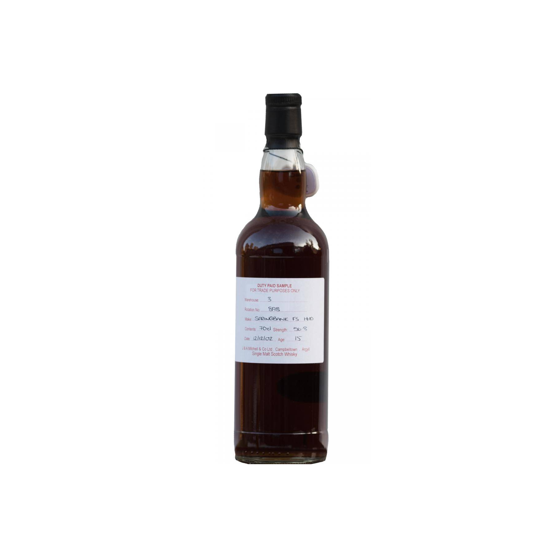 Springbank Duty Paid Sample - For Trade Purposes Only 2002 15 Years Single Malt Whisky