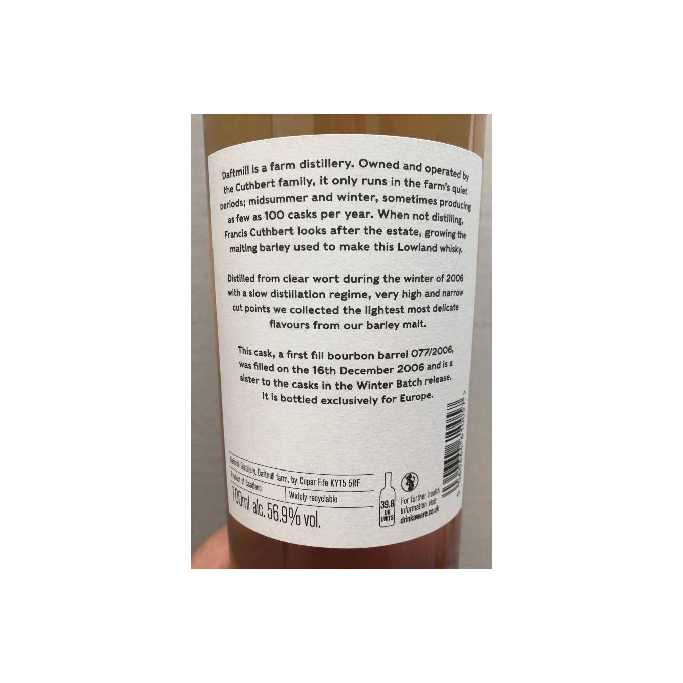 Daftmill Single Cask 2006 12 Years Single Malt Whisky 2
