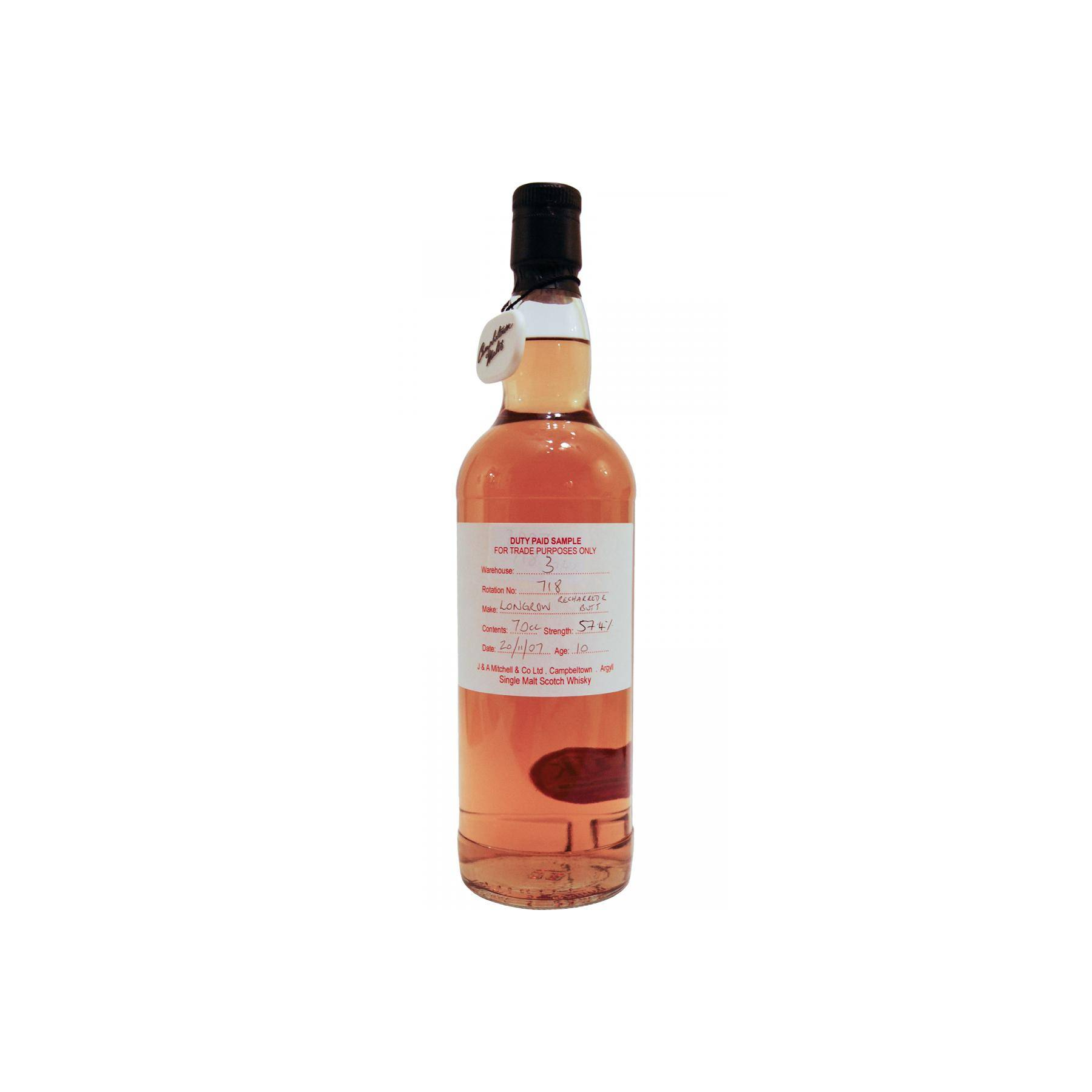 Longrow Duty Paid Sample - For Trade Purposes Only 2007 10 Years Single Malt Whisky