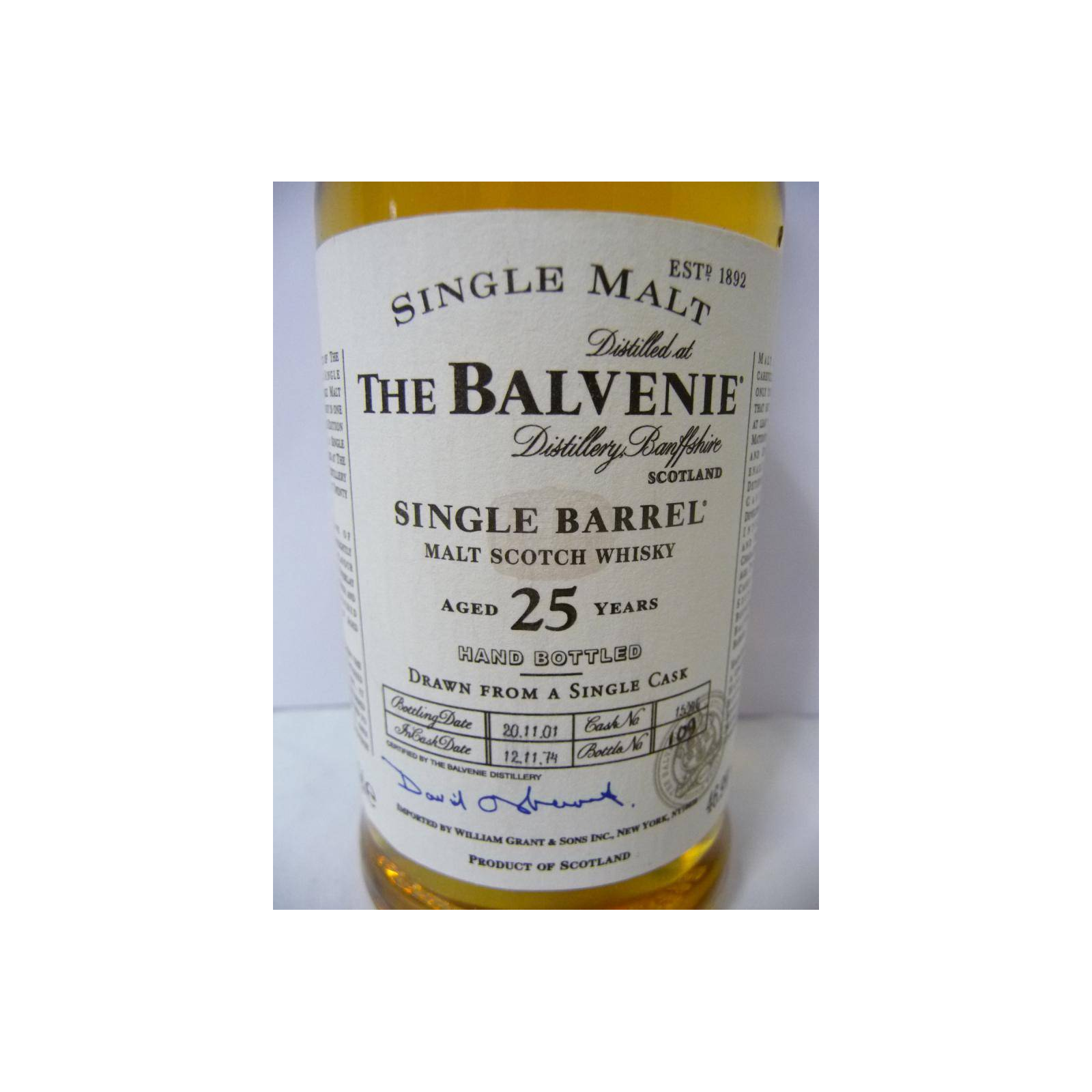 The Balvenie Single Cask 1974 25 Years Single Malt Whisky 3