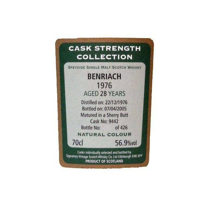 BenRiach Cask Strength Collection 1976 28 Years Single Malt Whisky 2