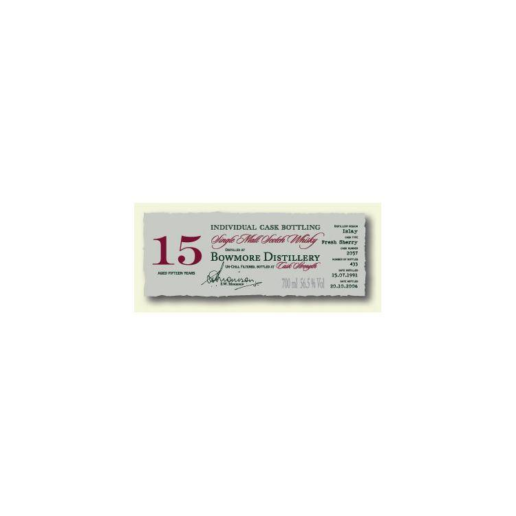 Bowmore Individual Cask Bottling 1991 15 Years Single Malt Whisky 2