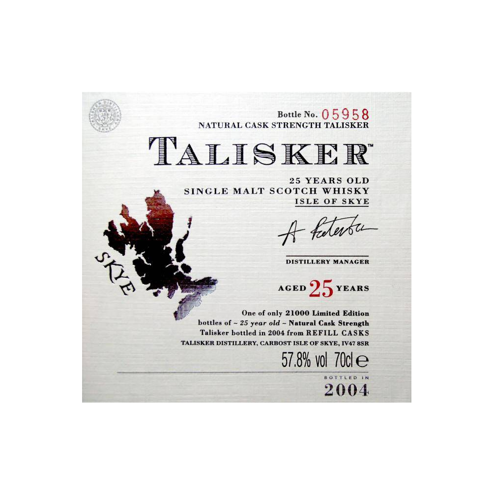 Talisker 25 Years Single Malt Whisky 2