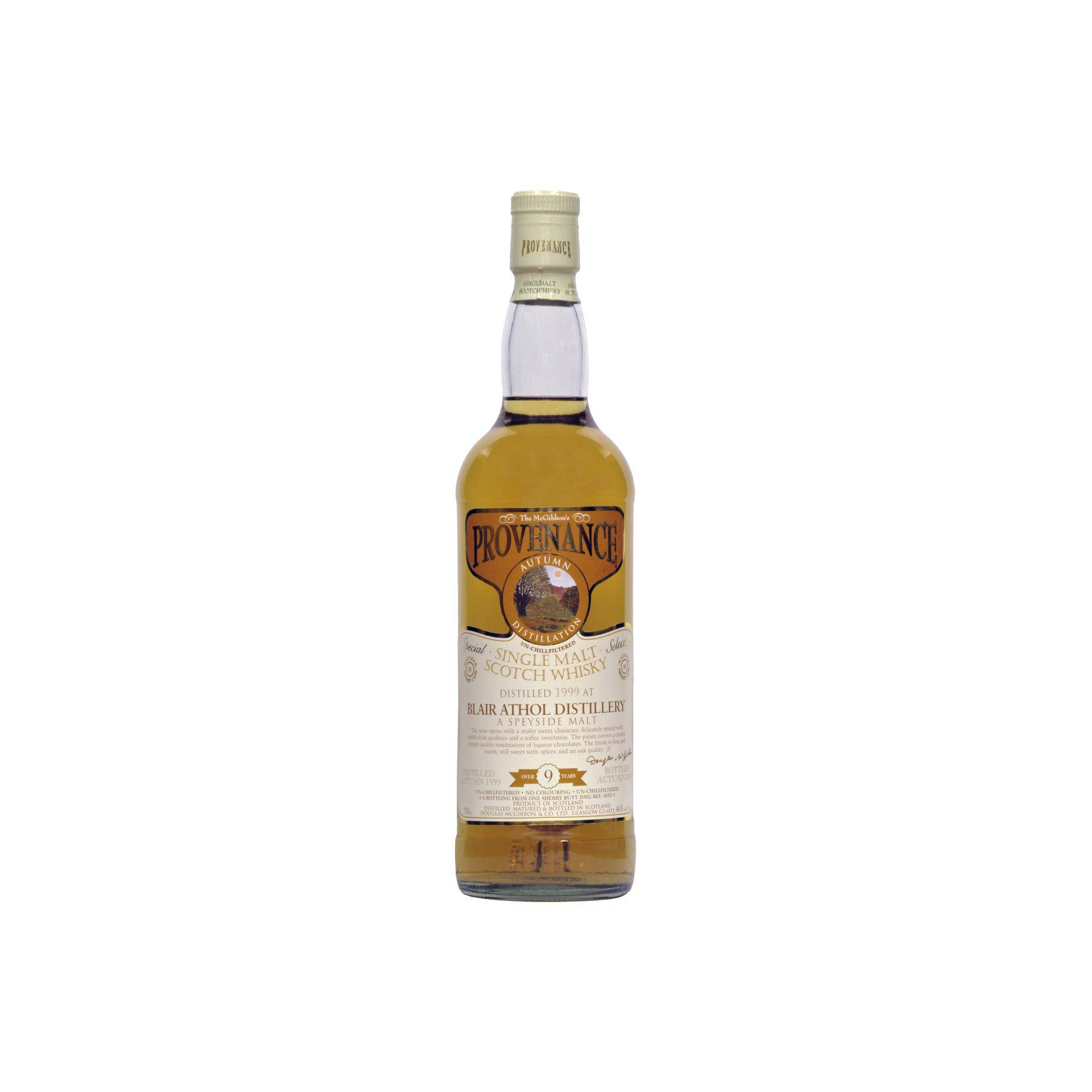 Blair Athol McGibbon's Provenance 1999 9 Years Single Malt Whisky