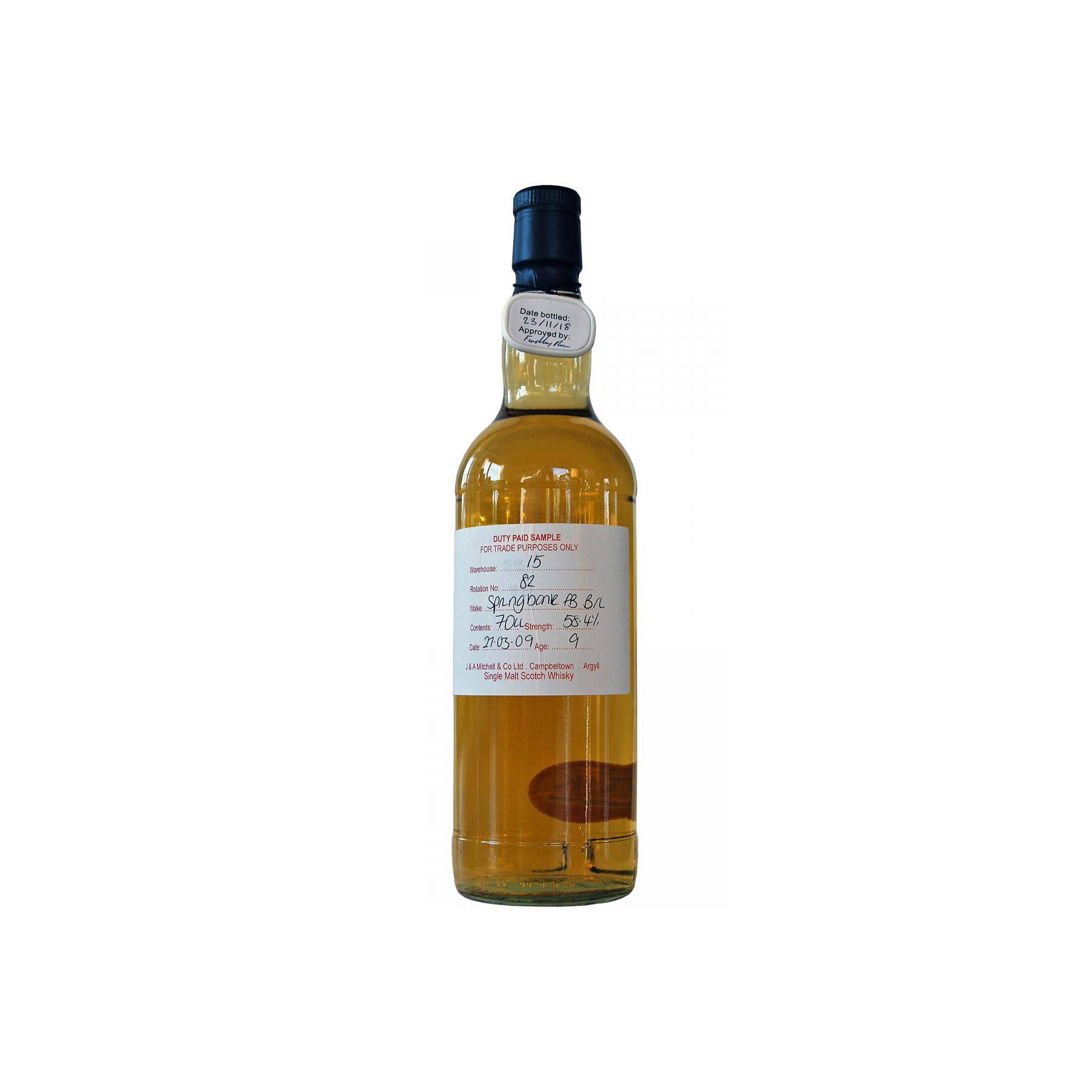 Springbank Duty Paid Sample - For Trade Purposes Only 2009 9 Years Single Malt Whisky