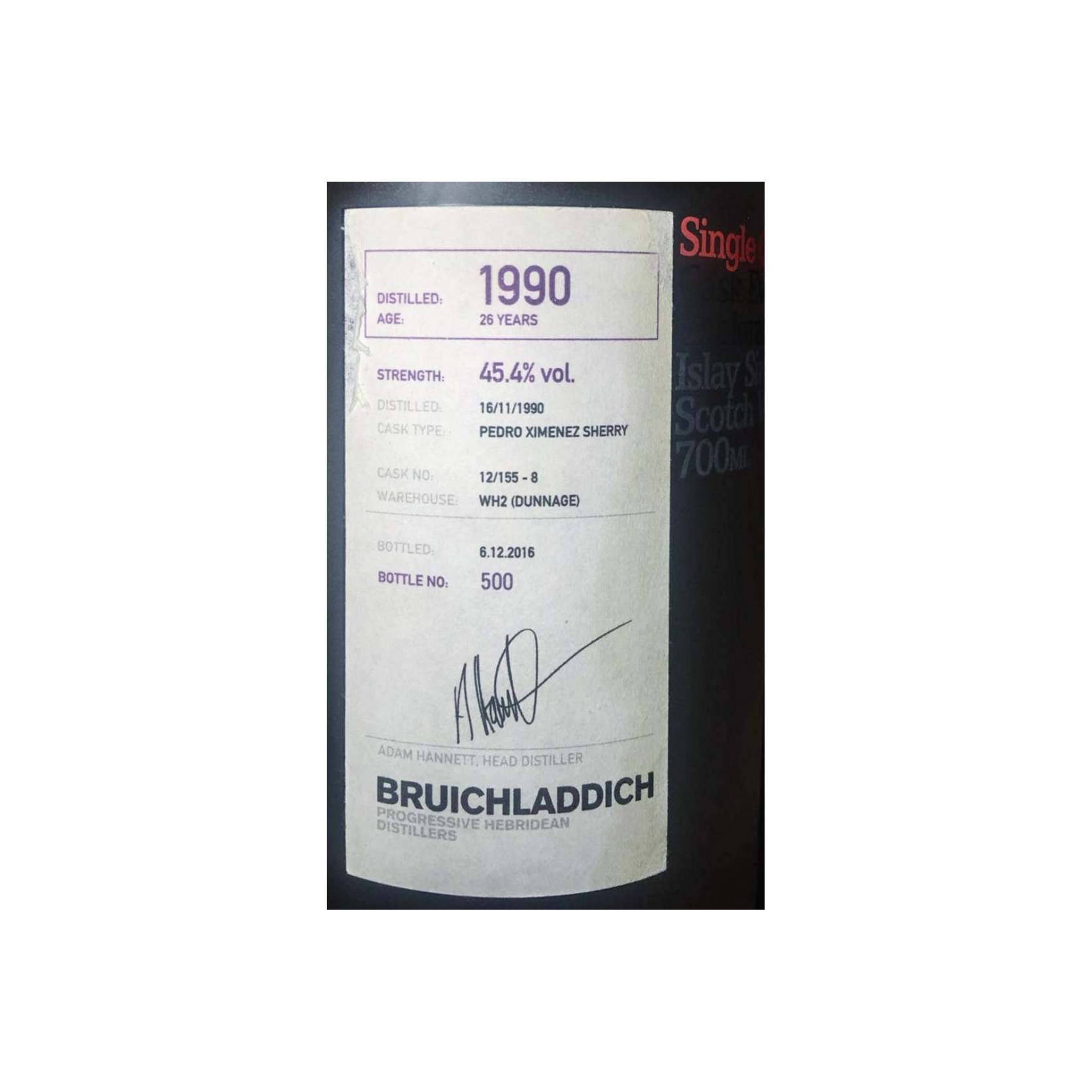 Bruichladdich 1990 26 Years Single Malt Whisky