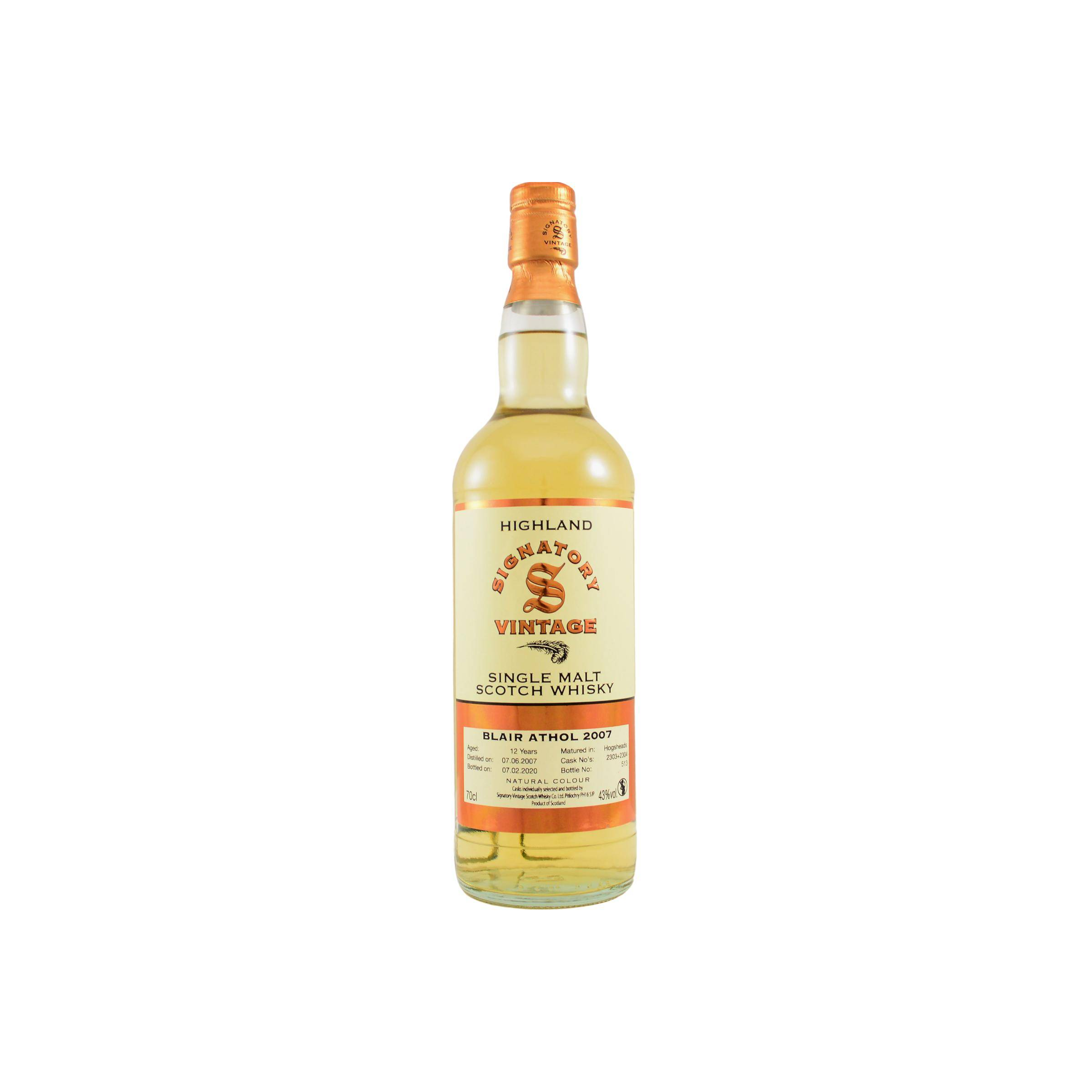 Blair Athol Vintage Collection 2007 12 Years Single Malt Whisky