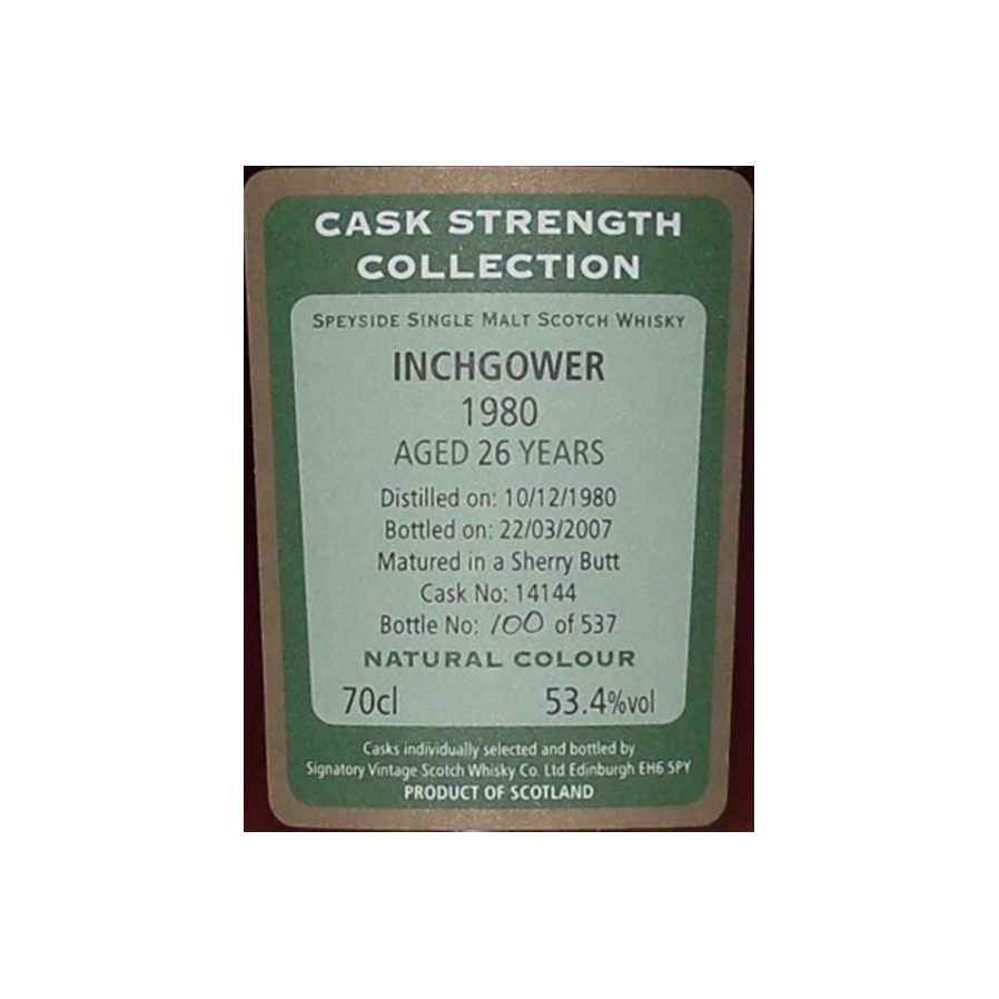Inchgower Cask Strength Collection 1980 26 Years Single Malt Whisky 2