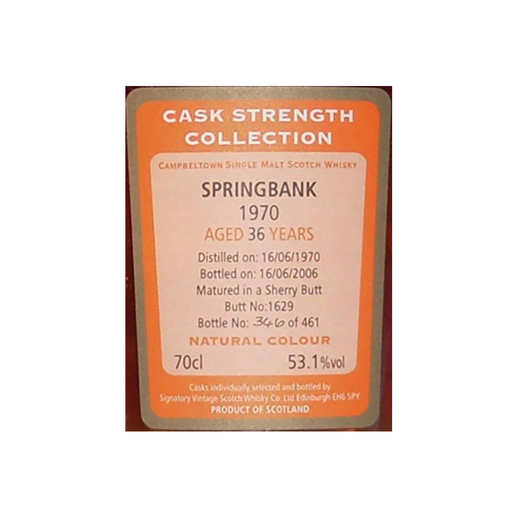 Springbank Cask Strength Collection 1970 36 Years Single Malt Whisky 2