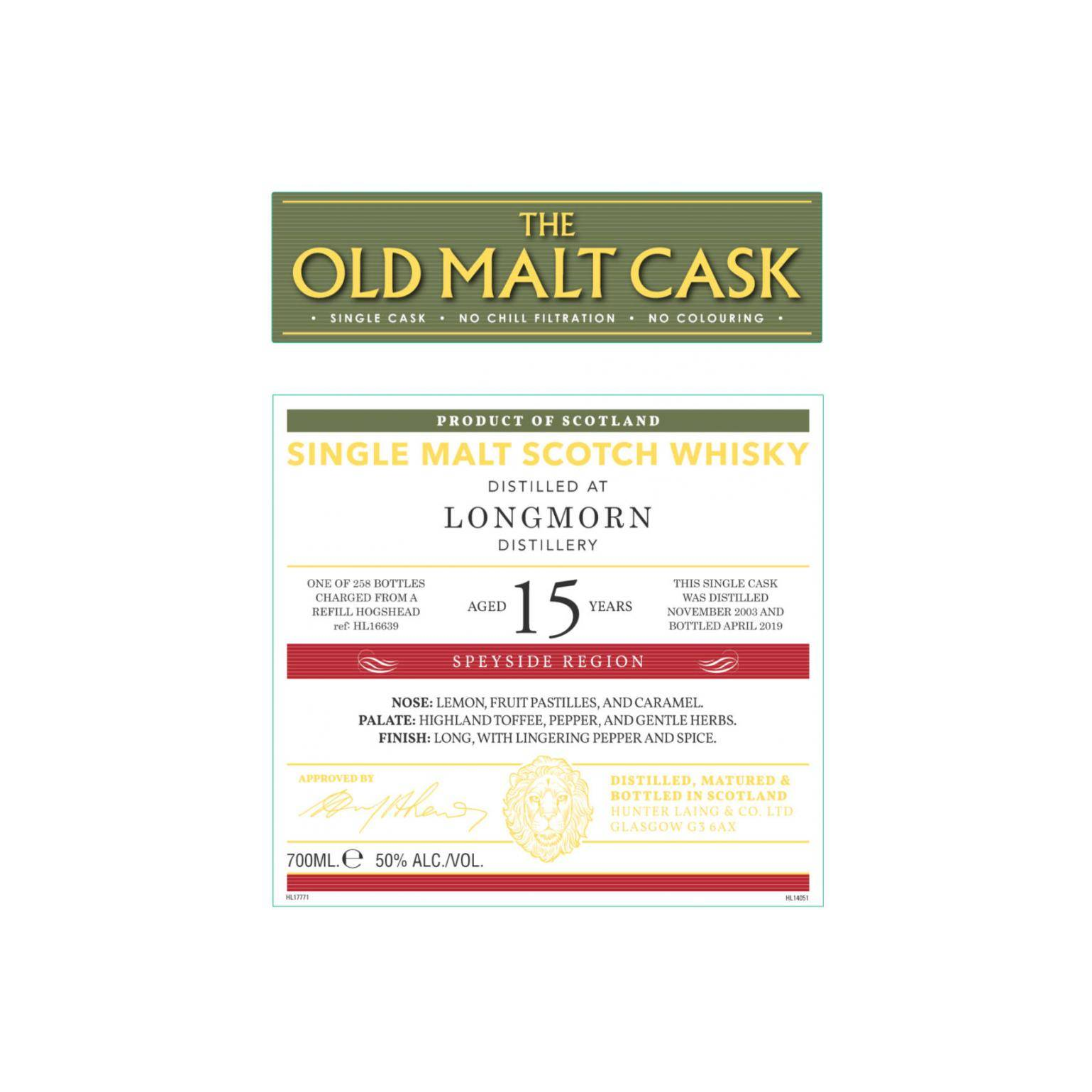 Longmorn Old Malt Cask 2003 15 Years Single Malt Whisky 3