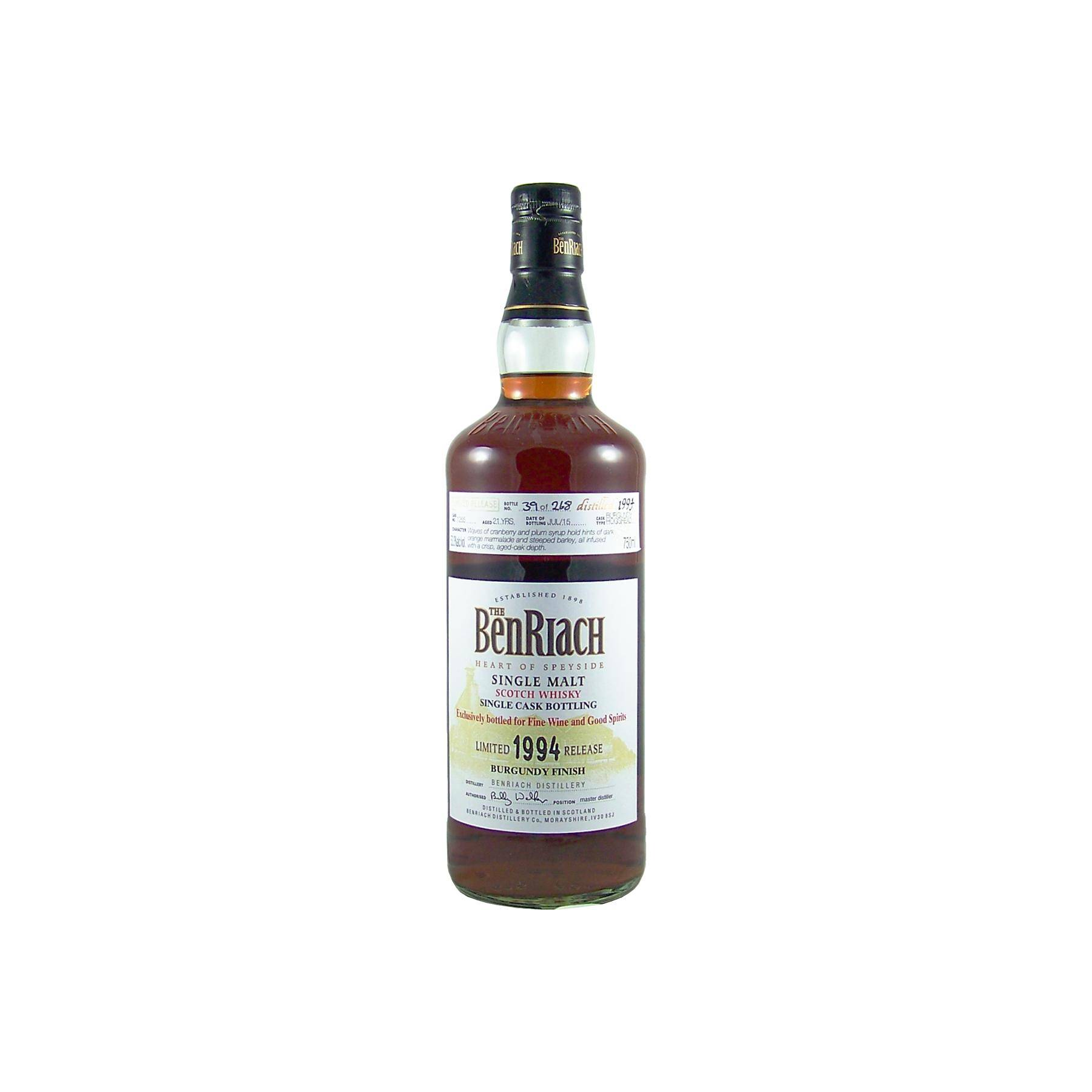 BenRiach Individual Cask Bottling 1994 21 Years Single Malt Whisky