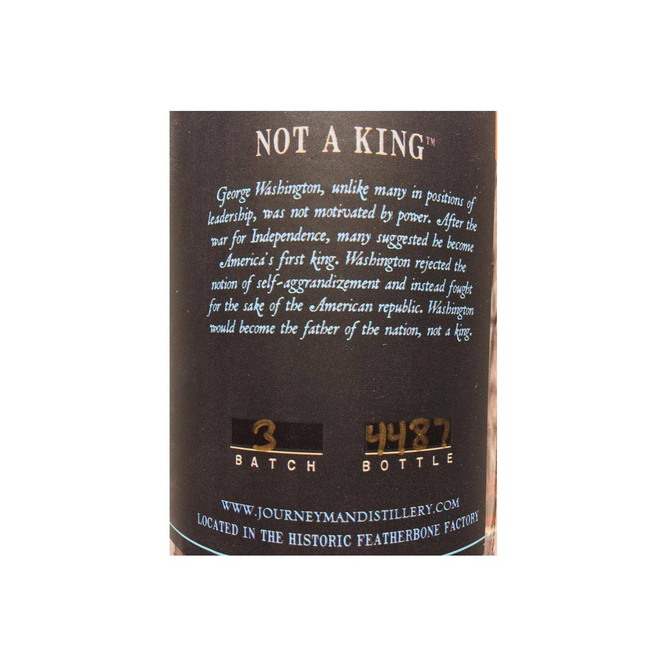 Journeyman Distillery Not A King Whiskey 2