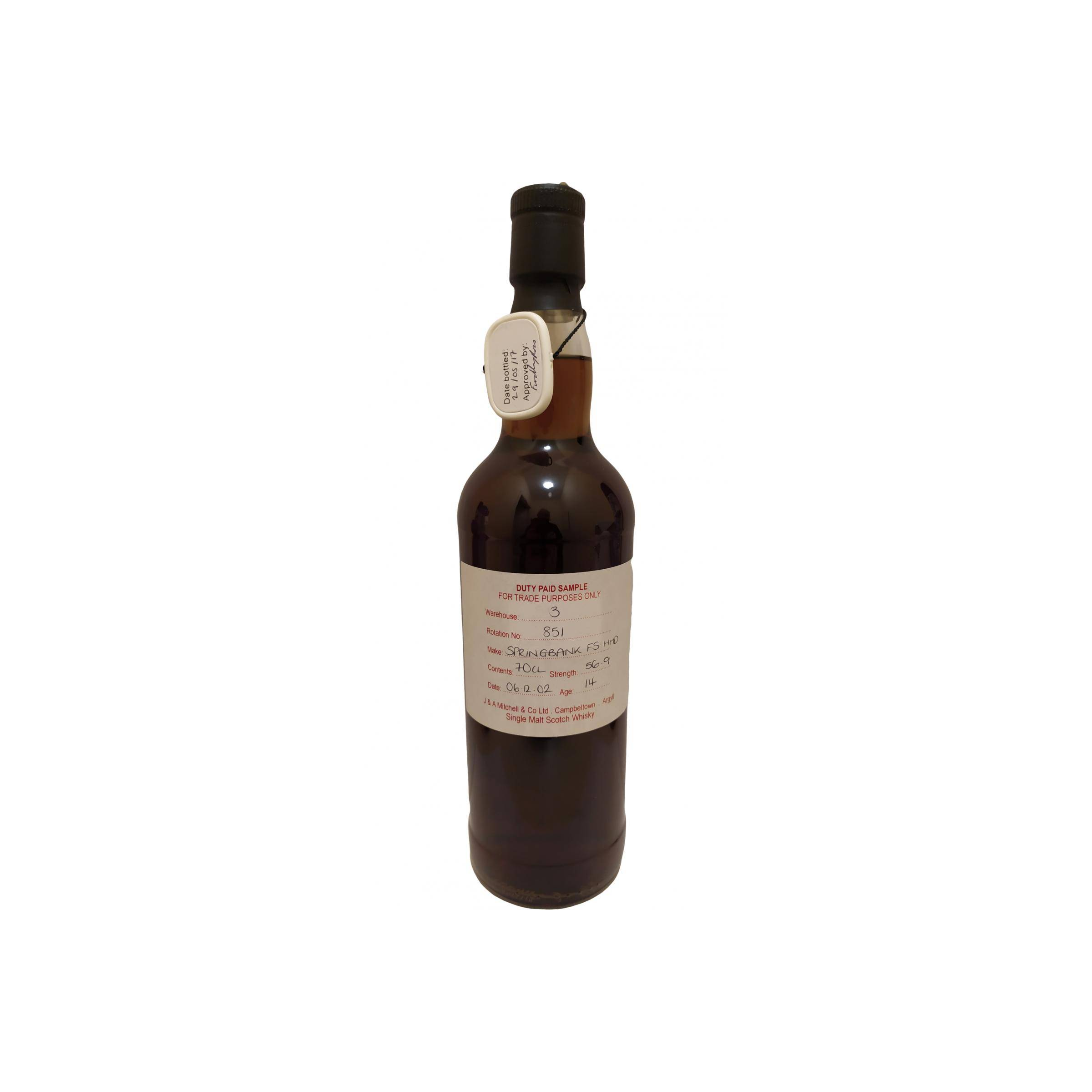 Springbank Duty Paid Sample - For Trade Purposes Only 2002 14 Years Single Malt Whisky