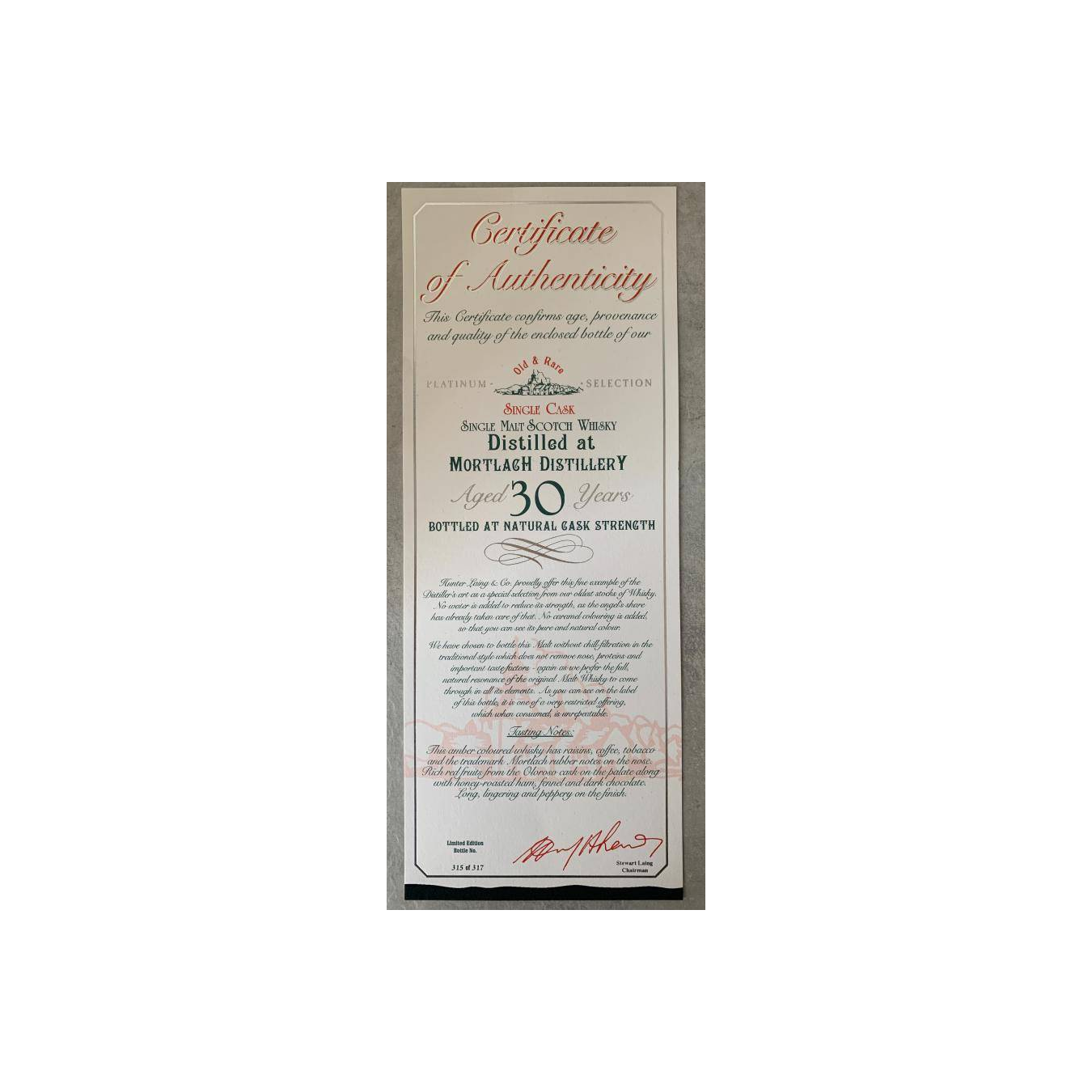 Mortlach 1989 30 Years Single Malt Whisky 2