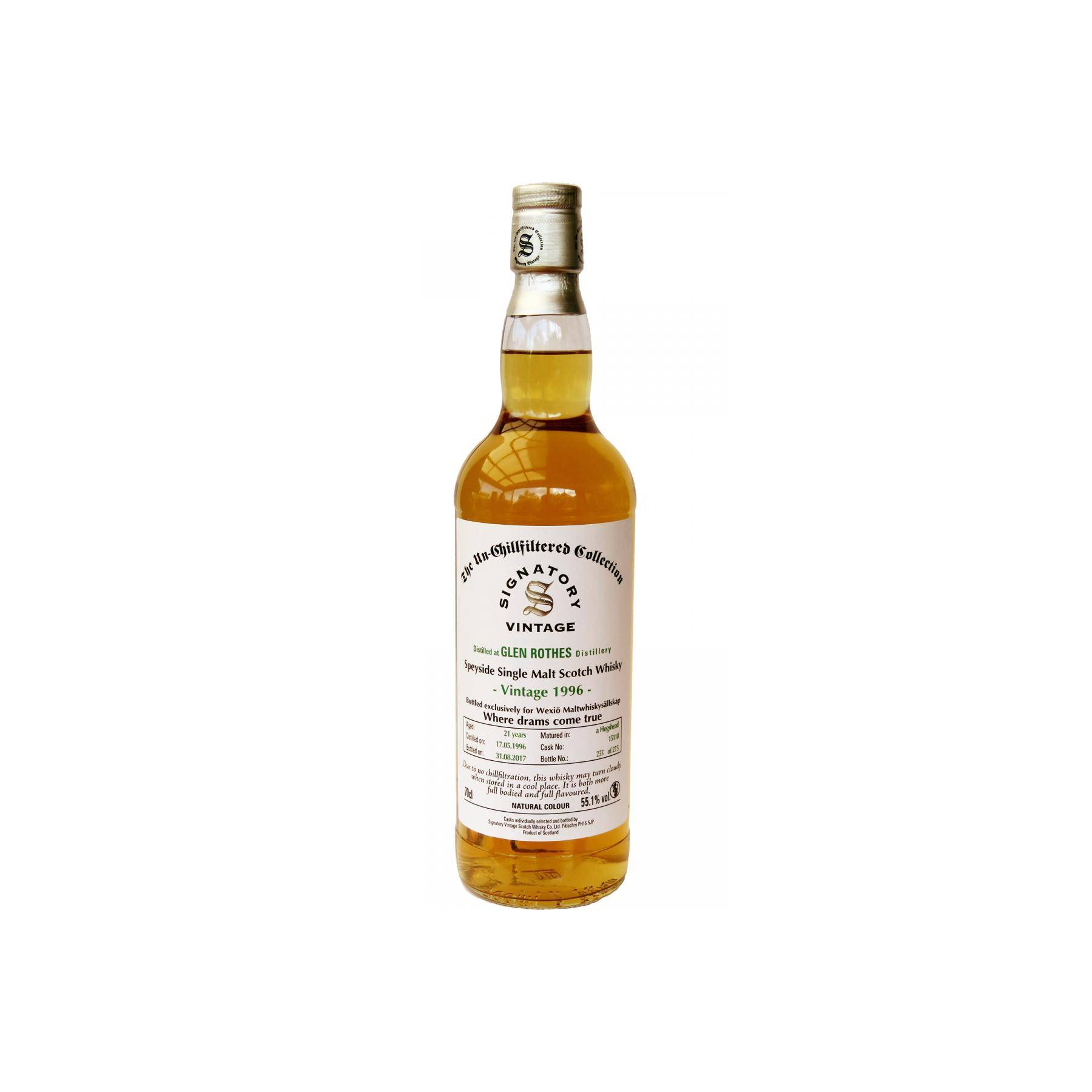 The Glenrothes The Un-Chillfiltered Collection 1996 21 Years Single Malt Whisky