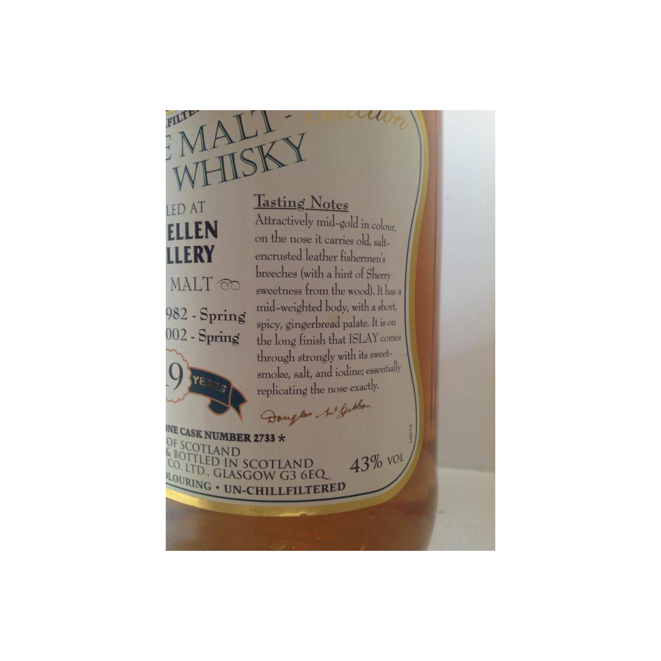 Port Ellen McGibbon's Provenance 1982 19 Years Single Malt Whisky 3