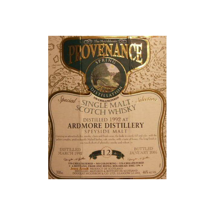 Ardmore McGibbon's Provenance 1992 12 Years Single Malt Whisky 2