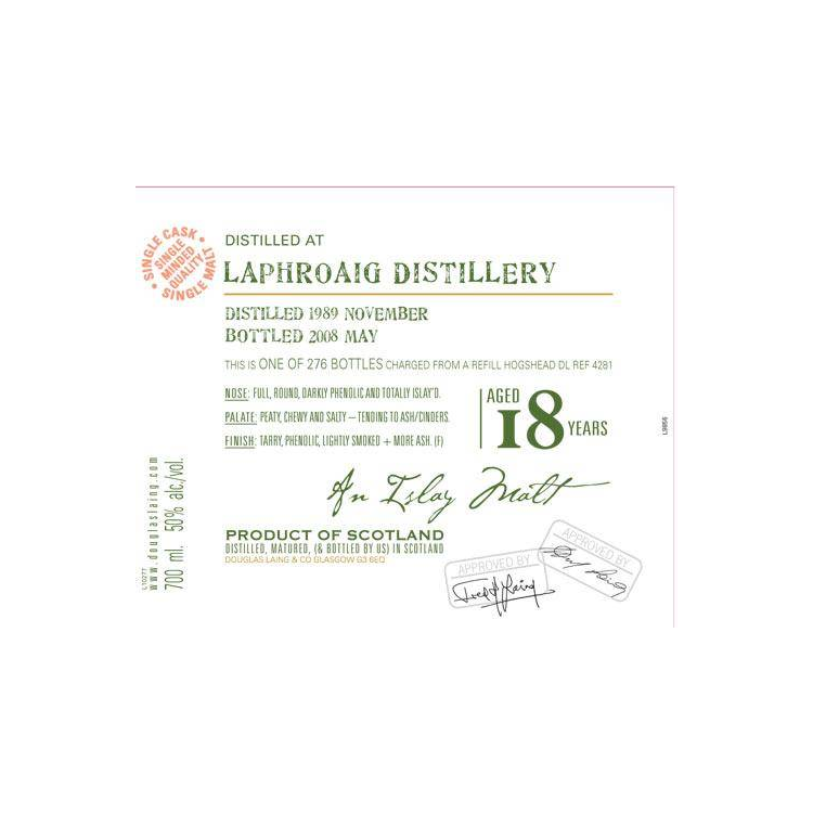Laphroaig Old Malt Cask 1989 18 Years Single Malt Whisky