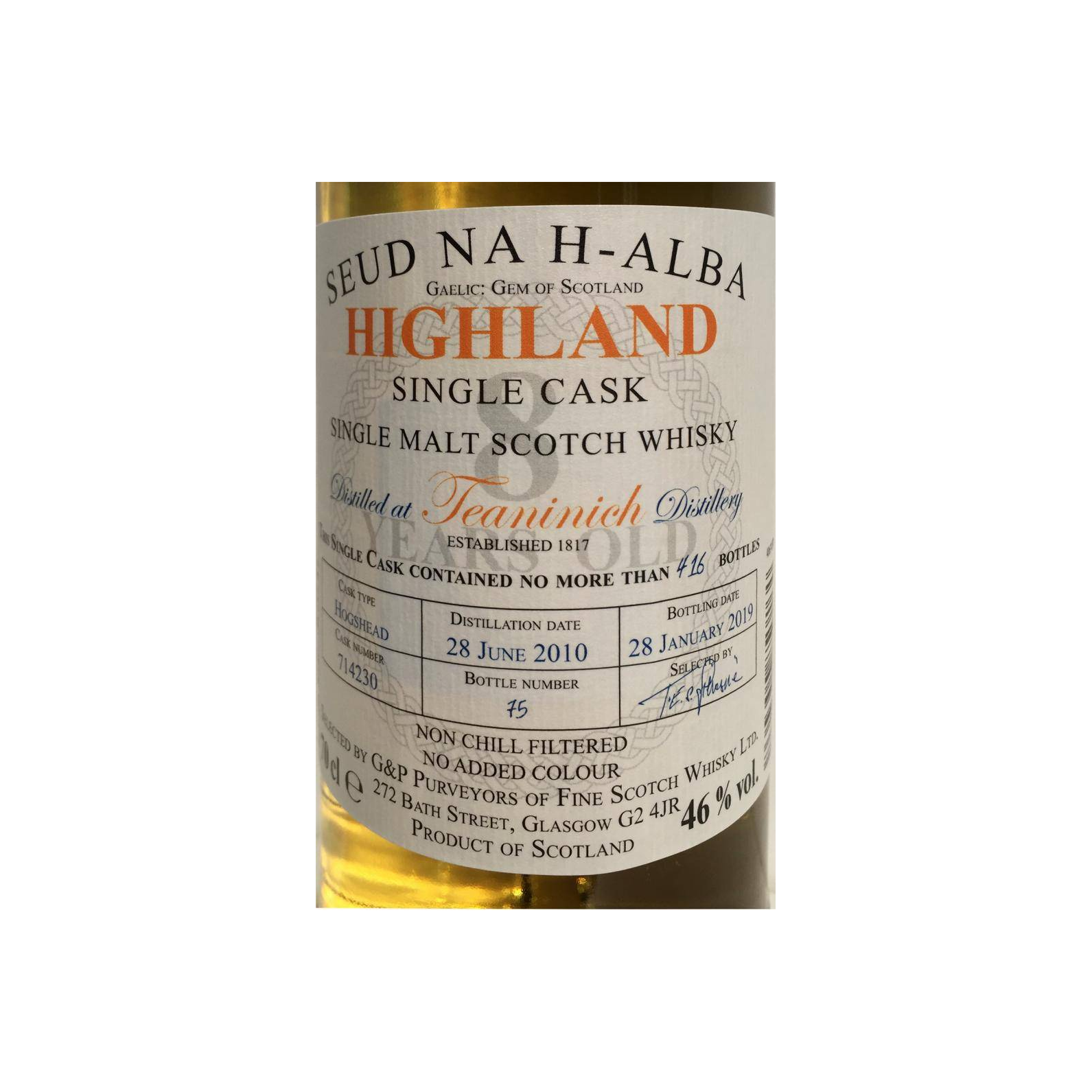 Teaninich 2010 8 Years Single Malt Whisky